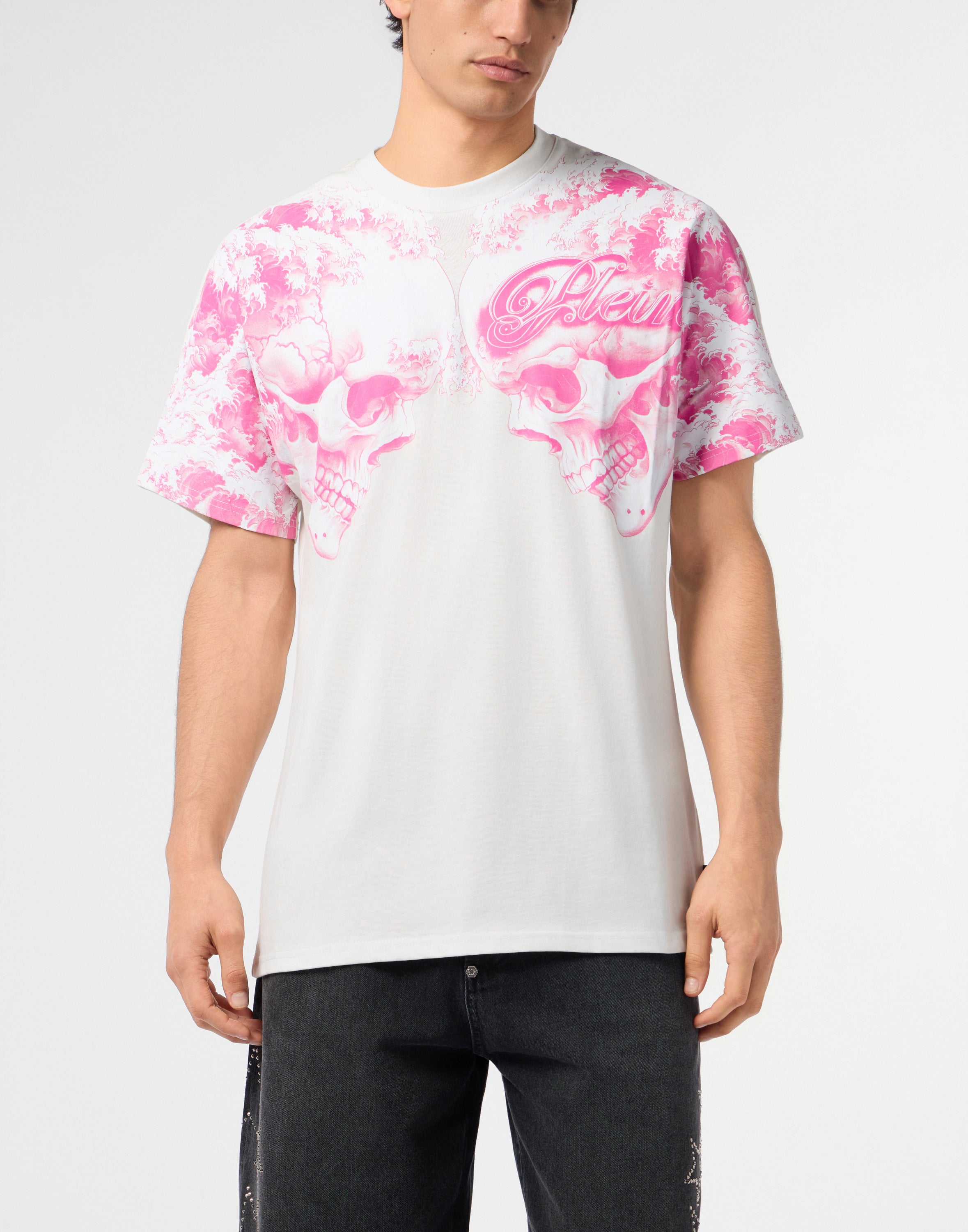 Round Neck T-Shirt Ceramic Skulls
