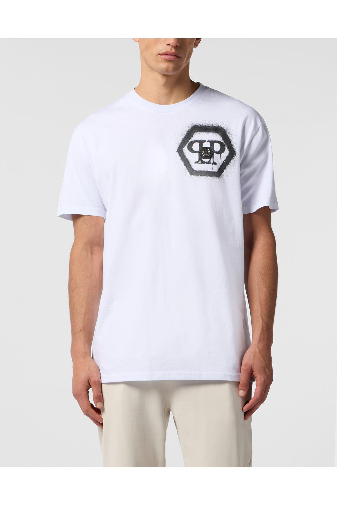 Philipp Plein Round Neck T-Shirt Spray Hexagon, Shirts