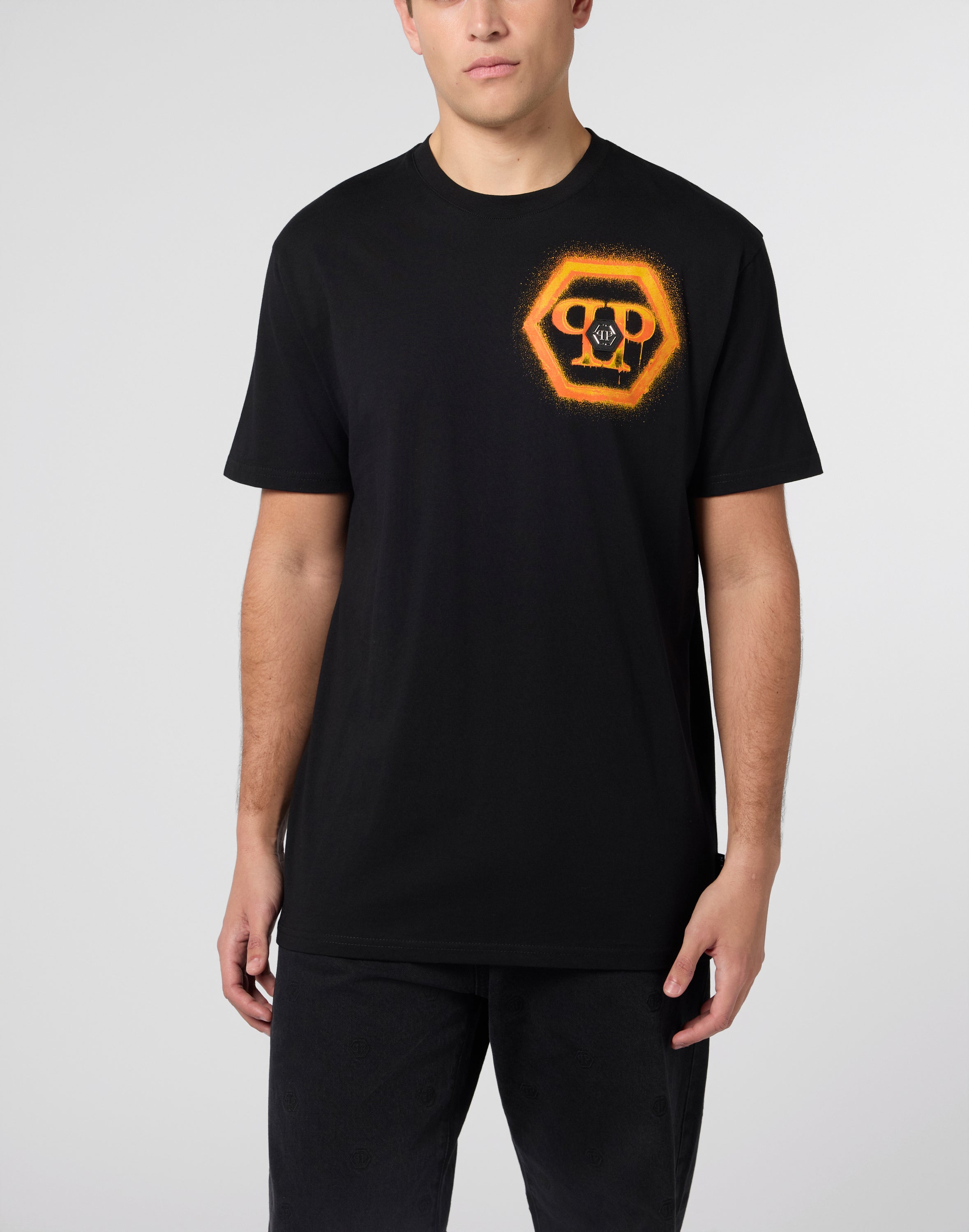 Round Neck T-Shirt Spray Hexagon