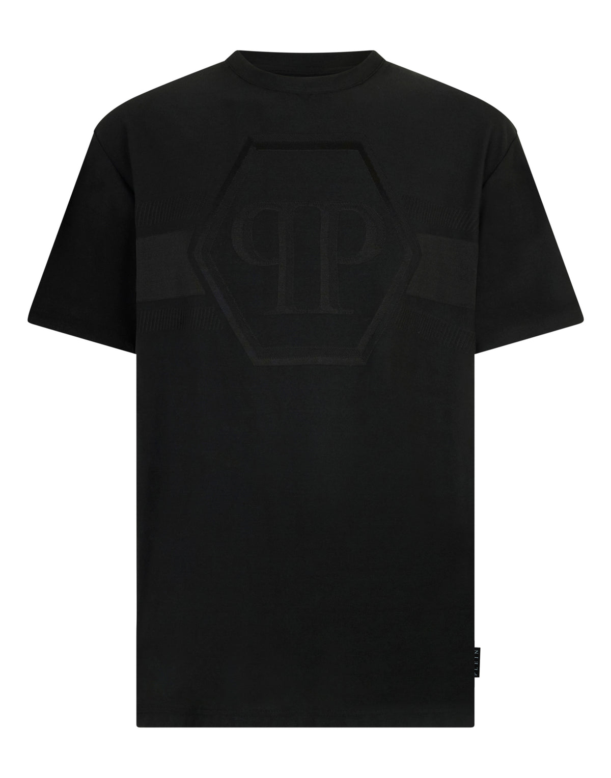Round Neck T-Shirt Jacquard Hexagon Line