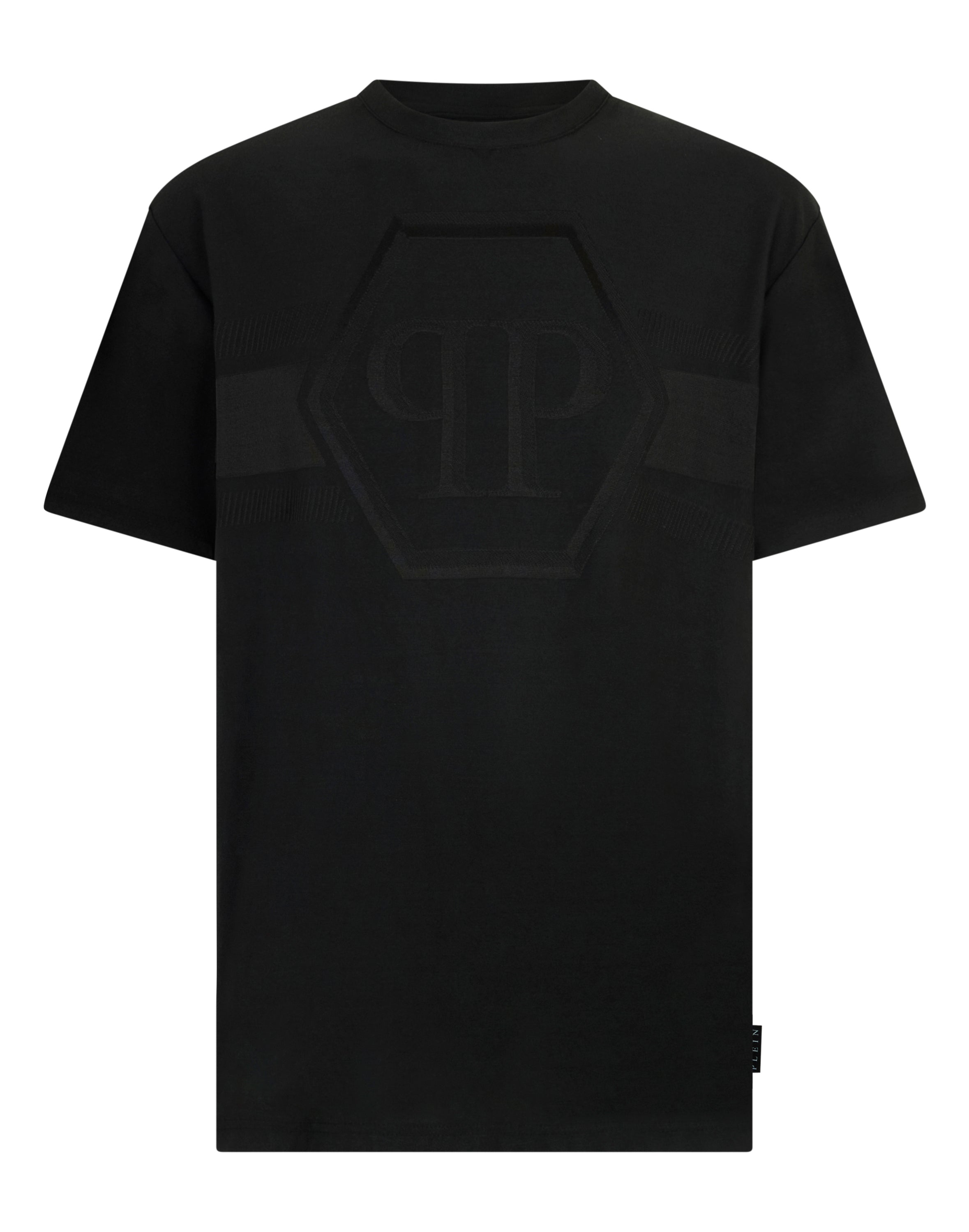 Round Neck T-Shirt Jacquard Hexagon Line