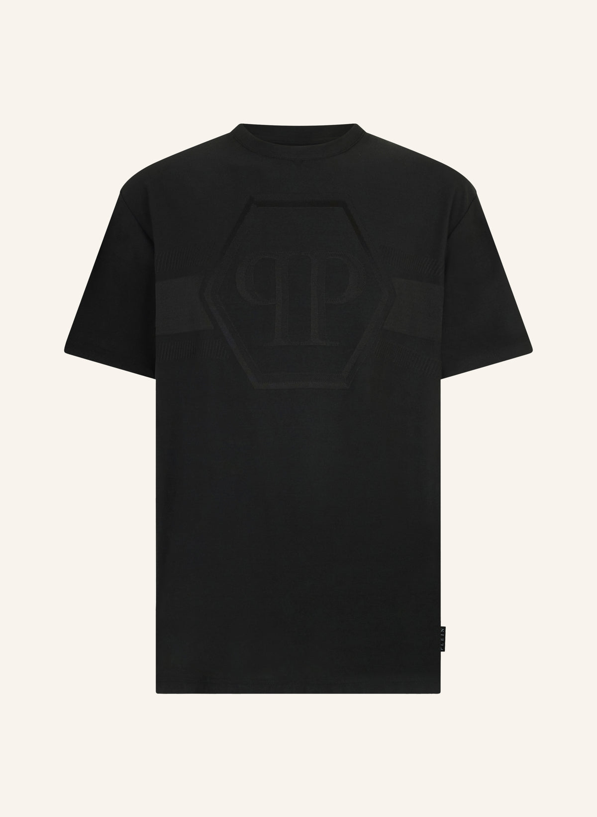 Round Neck T-Shirt Jacquard Hexagon Line