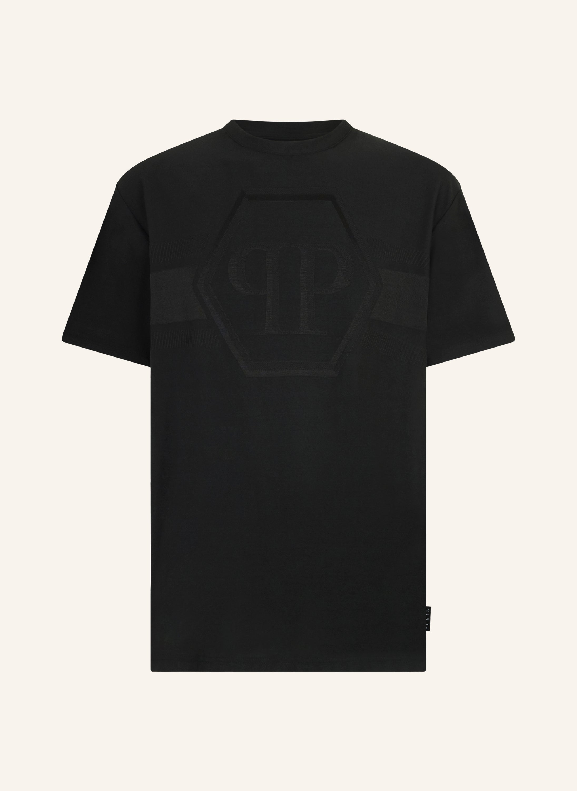 Round Neck T-Shirt Jacquard Hexagon Line
