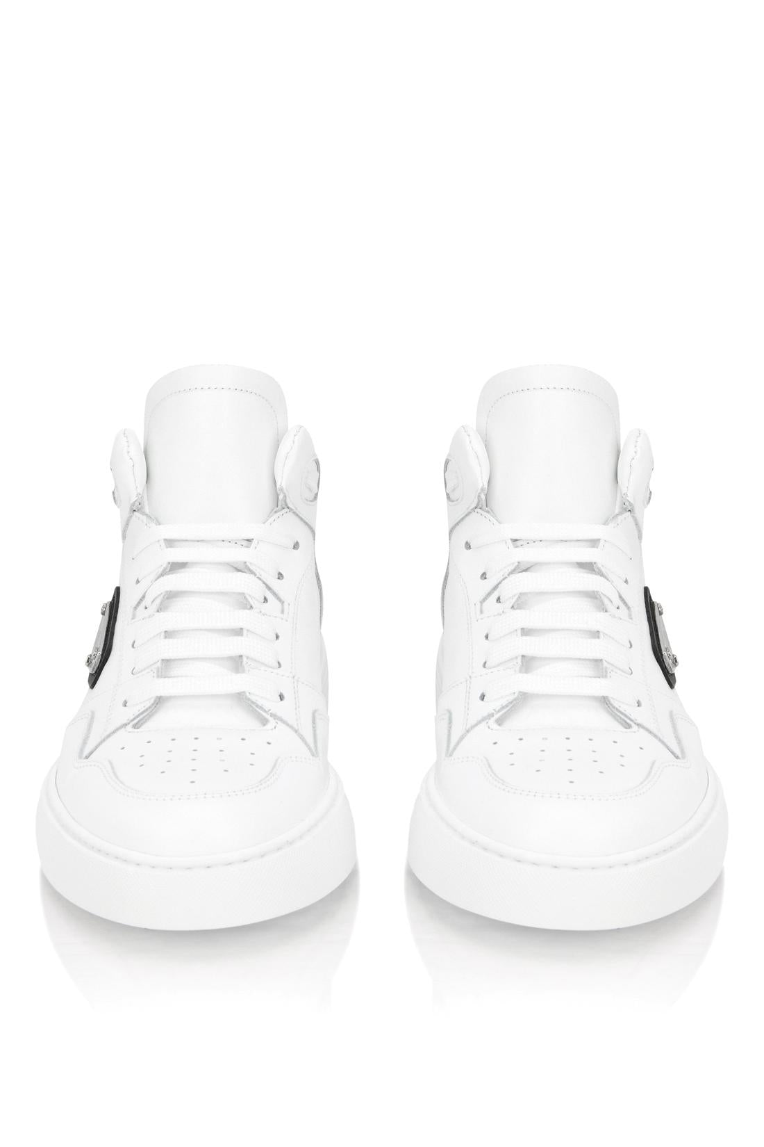 Philipp Plein Nappa Leather Mid Top Sneakers, Schuhe