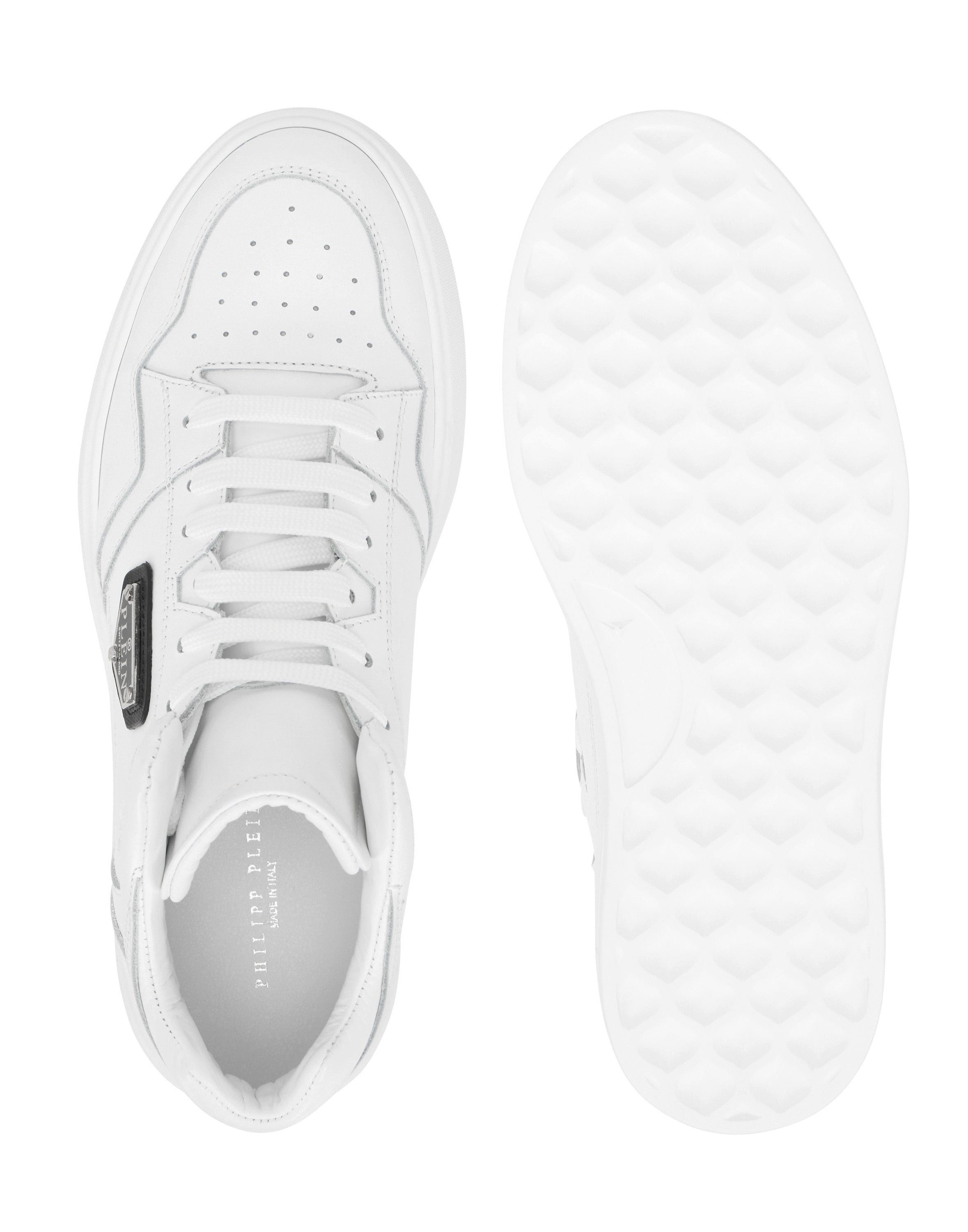 Nappa Leather Mid Top Sneakers