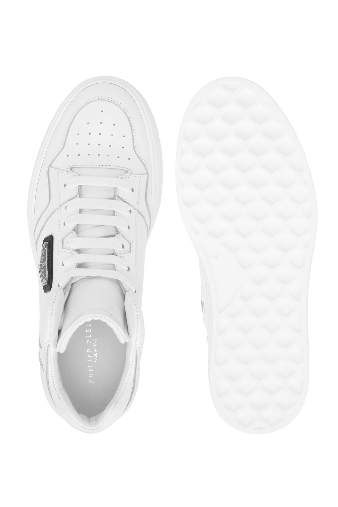 Philipp Plein Nappa Leather Mid Top Sneakers, Schuhe