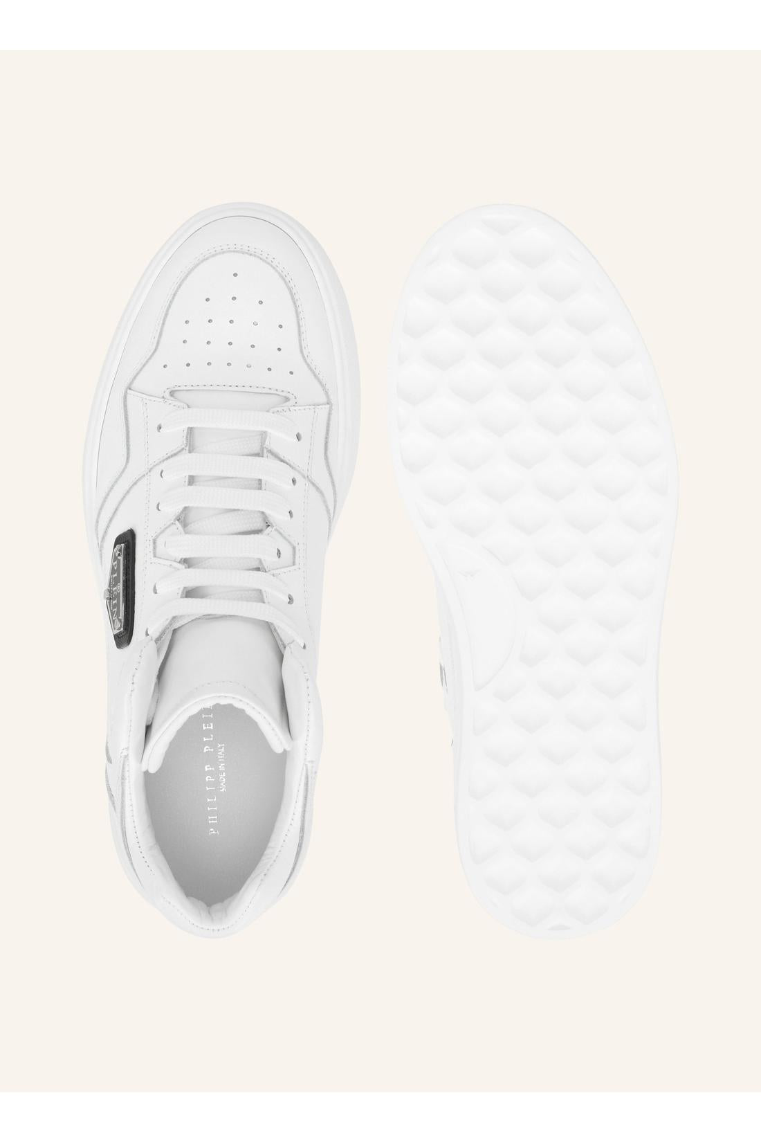 Philipp Plein Nappa Leather Mid Top Sneakers, Schuhe