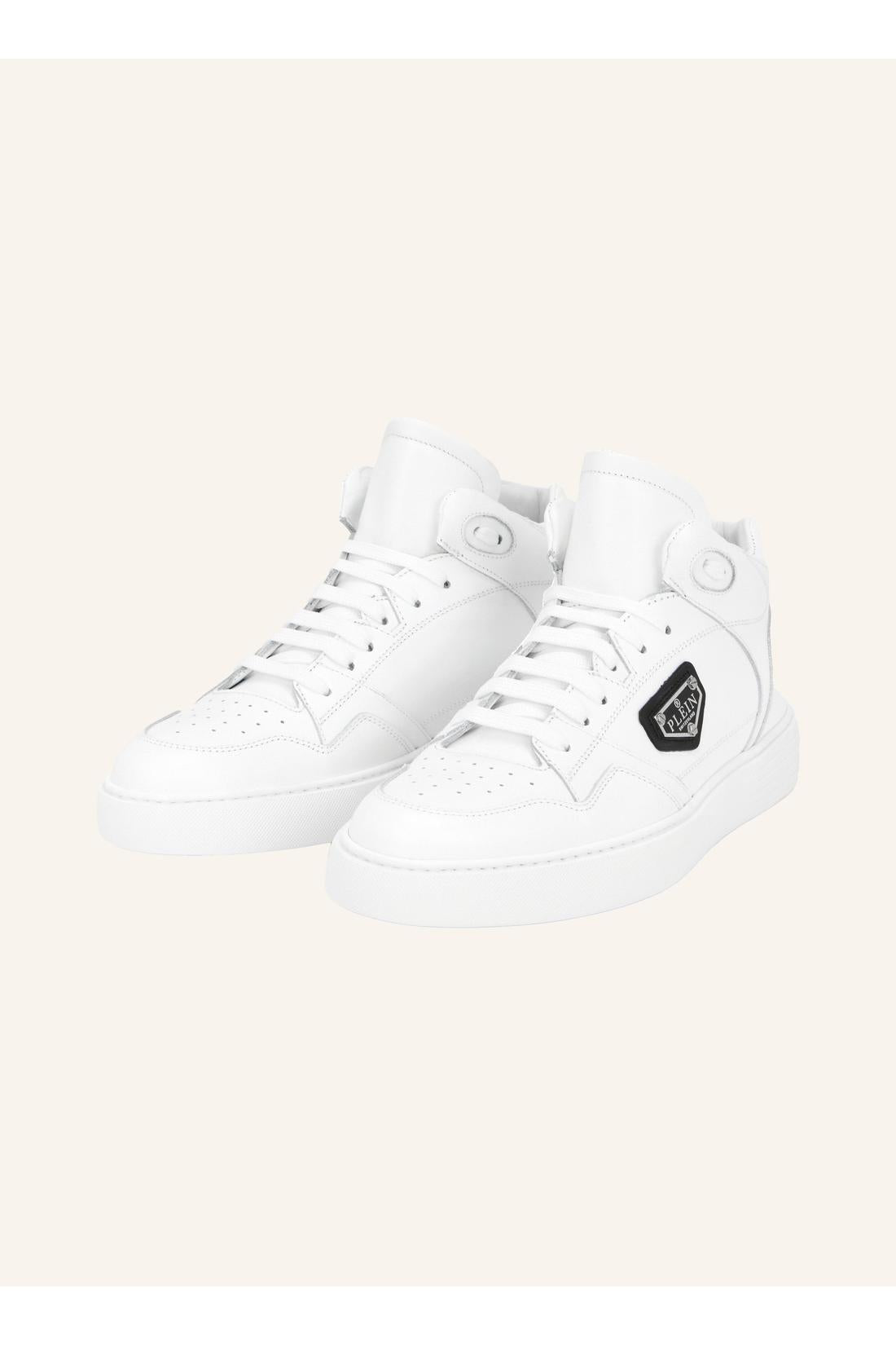 Philipp Plein Nappa Leather Mid Top Sneakers, Schuhe