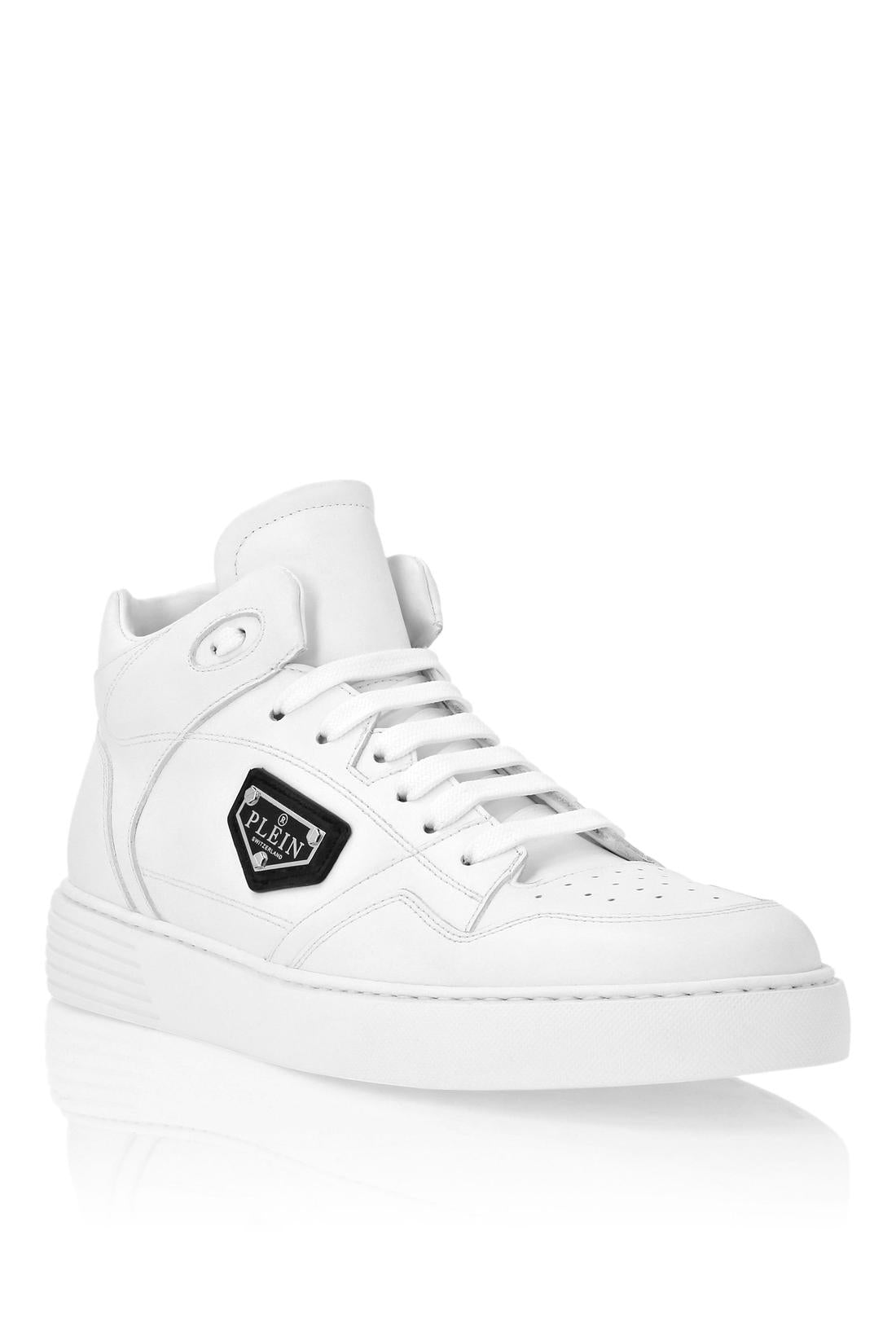 Philipp Plein Nappa Leather Mid Top Sneakers, Schuhe