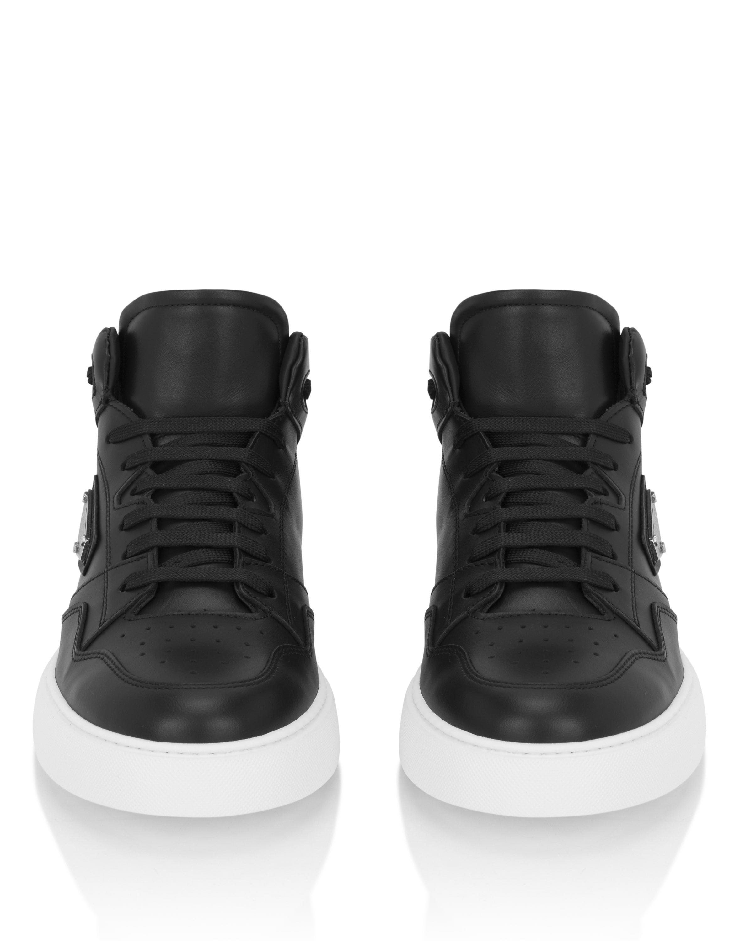 Nappa Leather Mid Top Sneakers