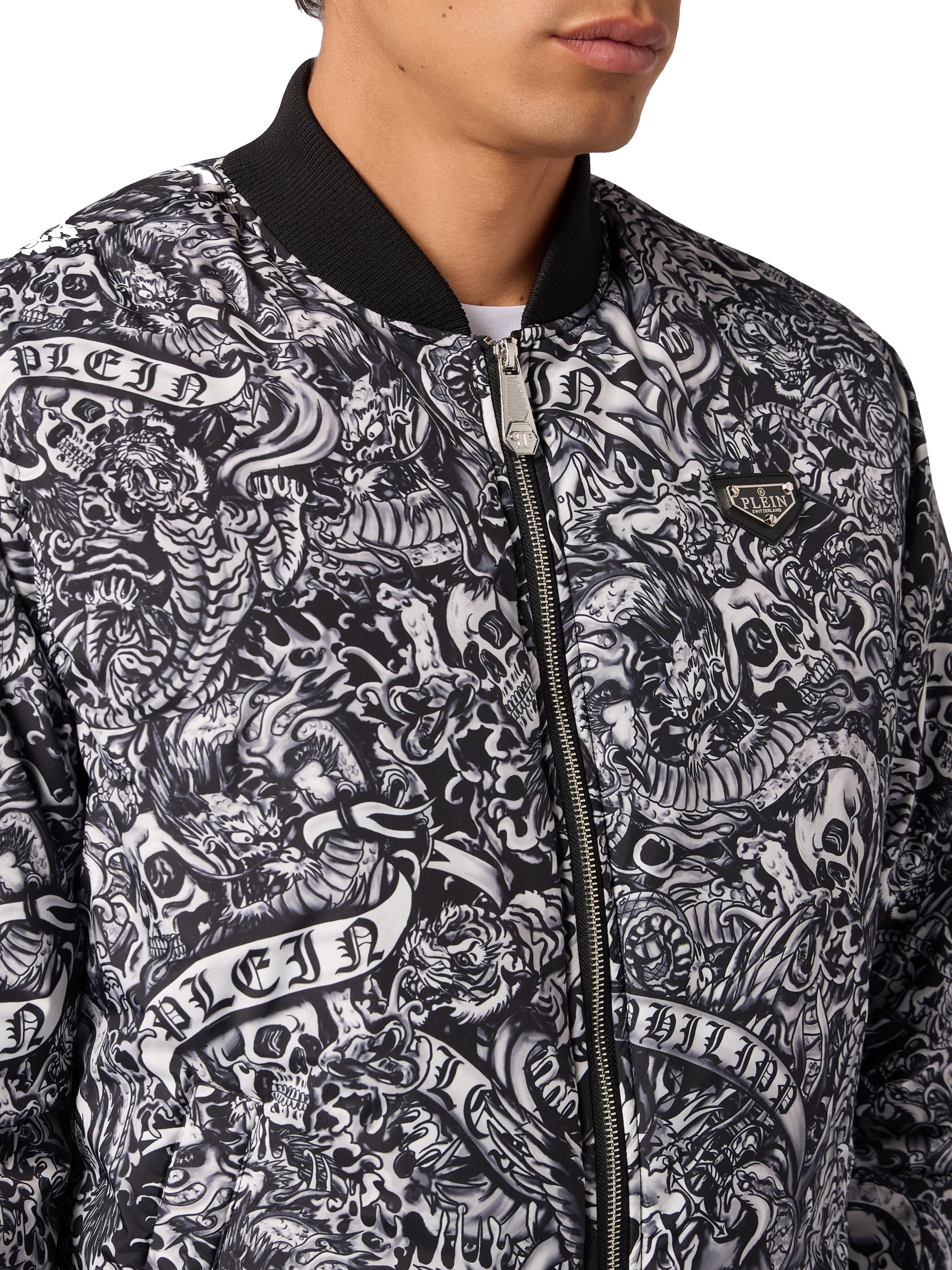 Nylon Bomber All-Over Tattoo