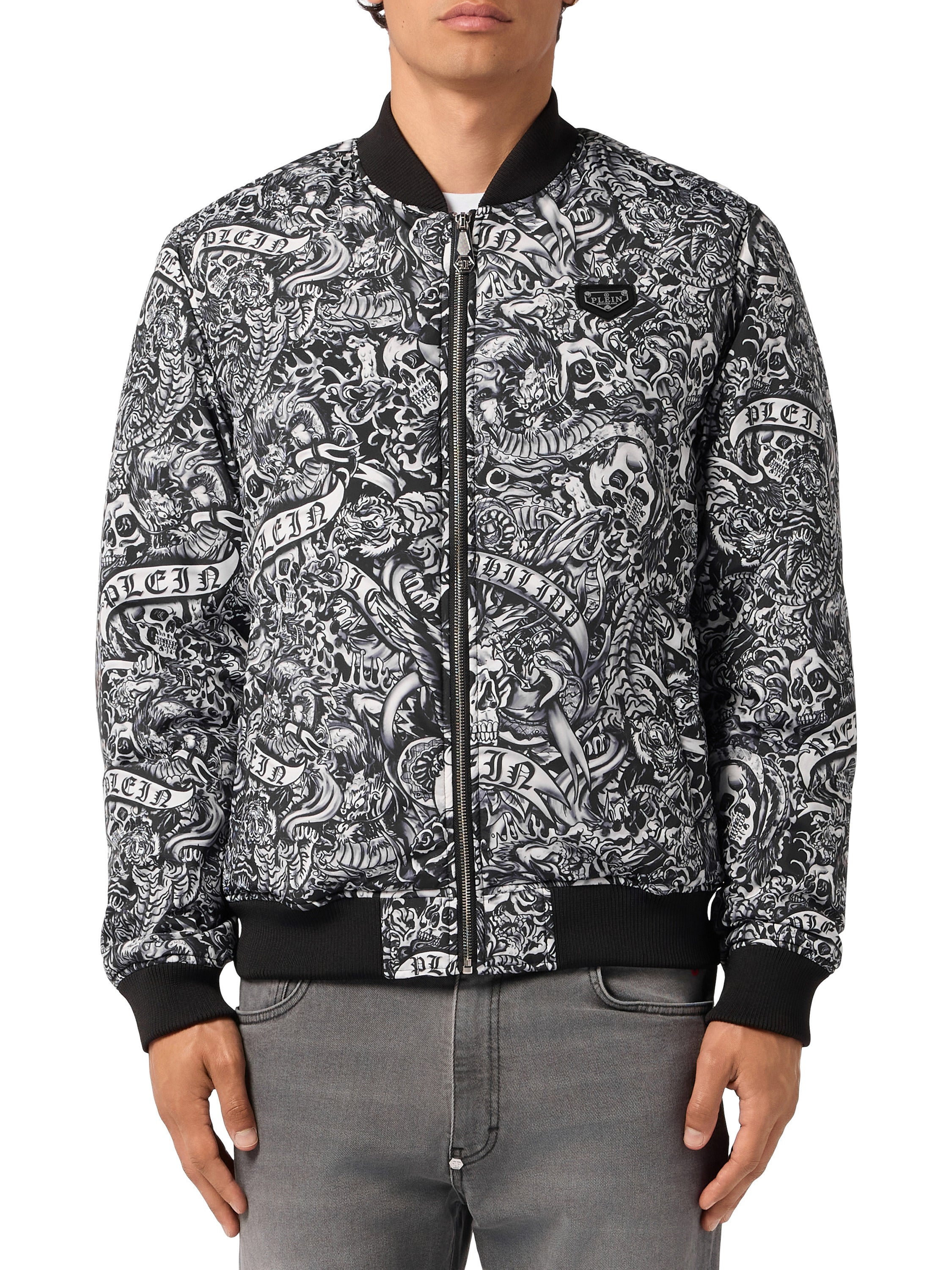 Nylon Bomber All-Over Tattoo