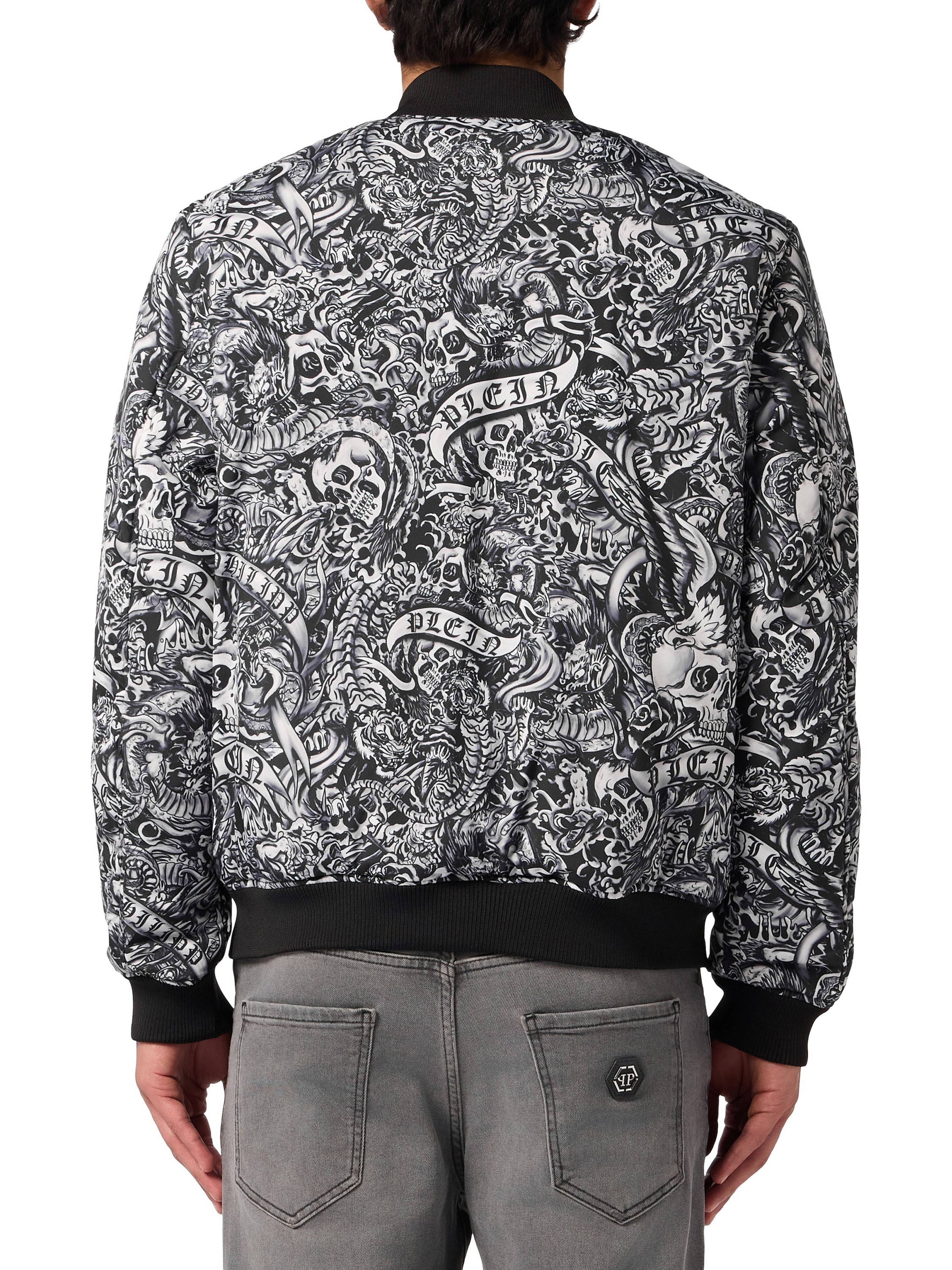 Nylon Bomber All-Over Tattoo