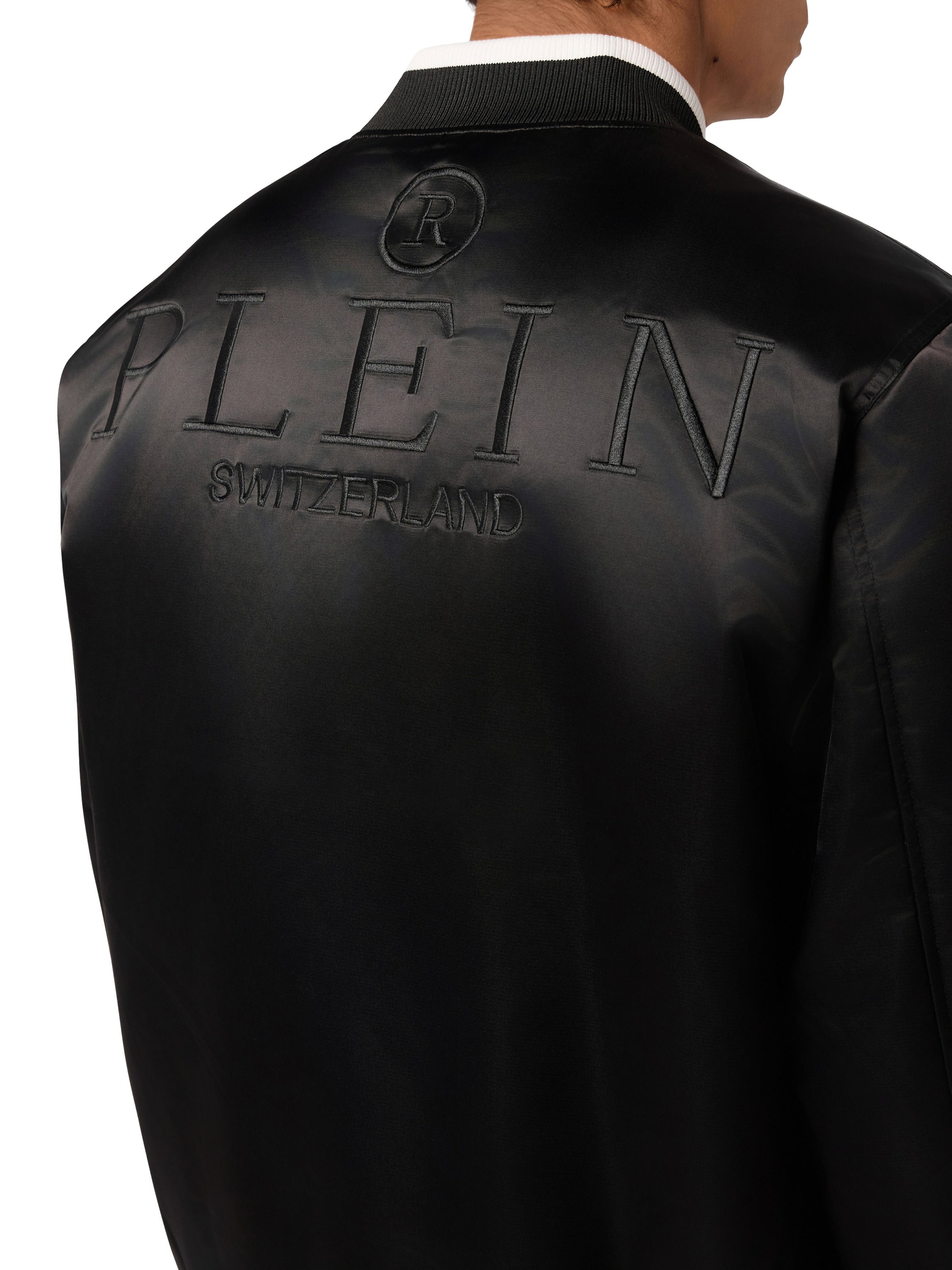 Satin College Bomber Plein Logo