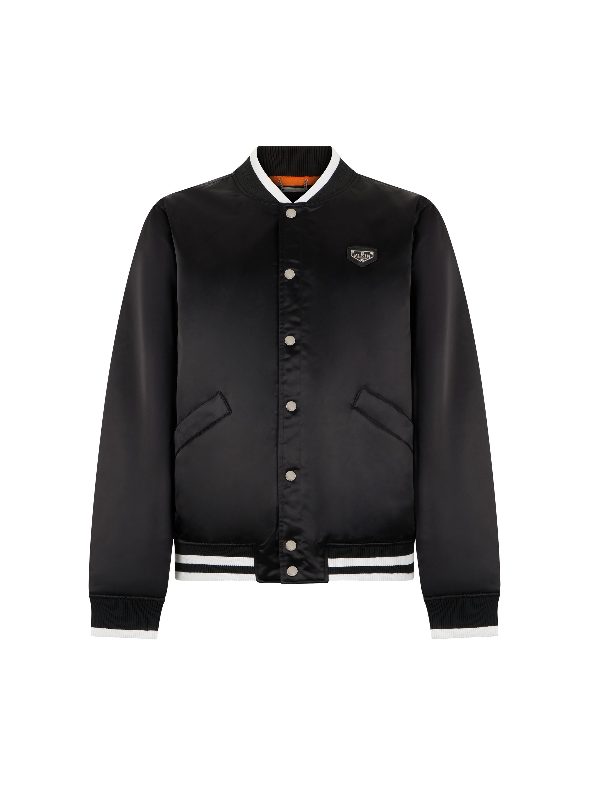 Satin College Bomber Plein Logo