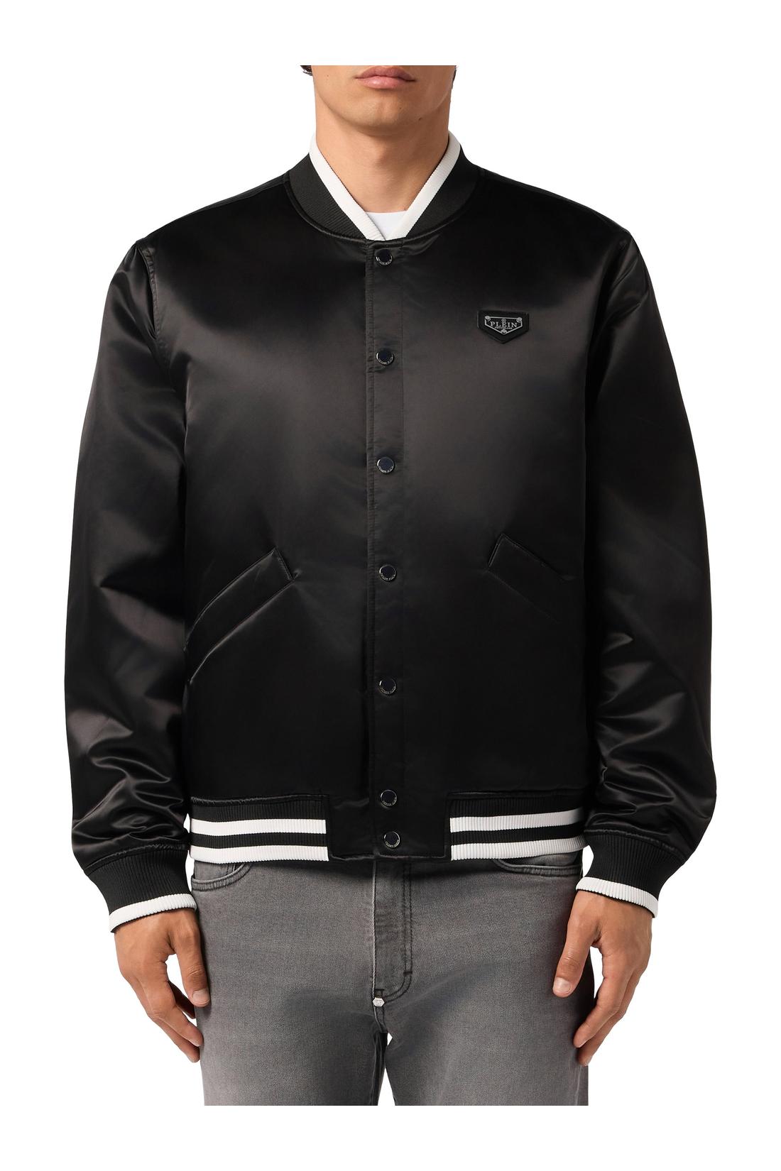 Philipp Plein Satin College Bomber Plein Logo, Jacken & Mäntel