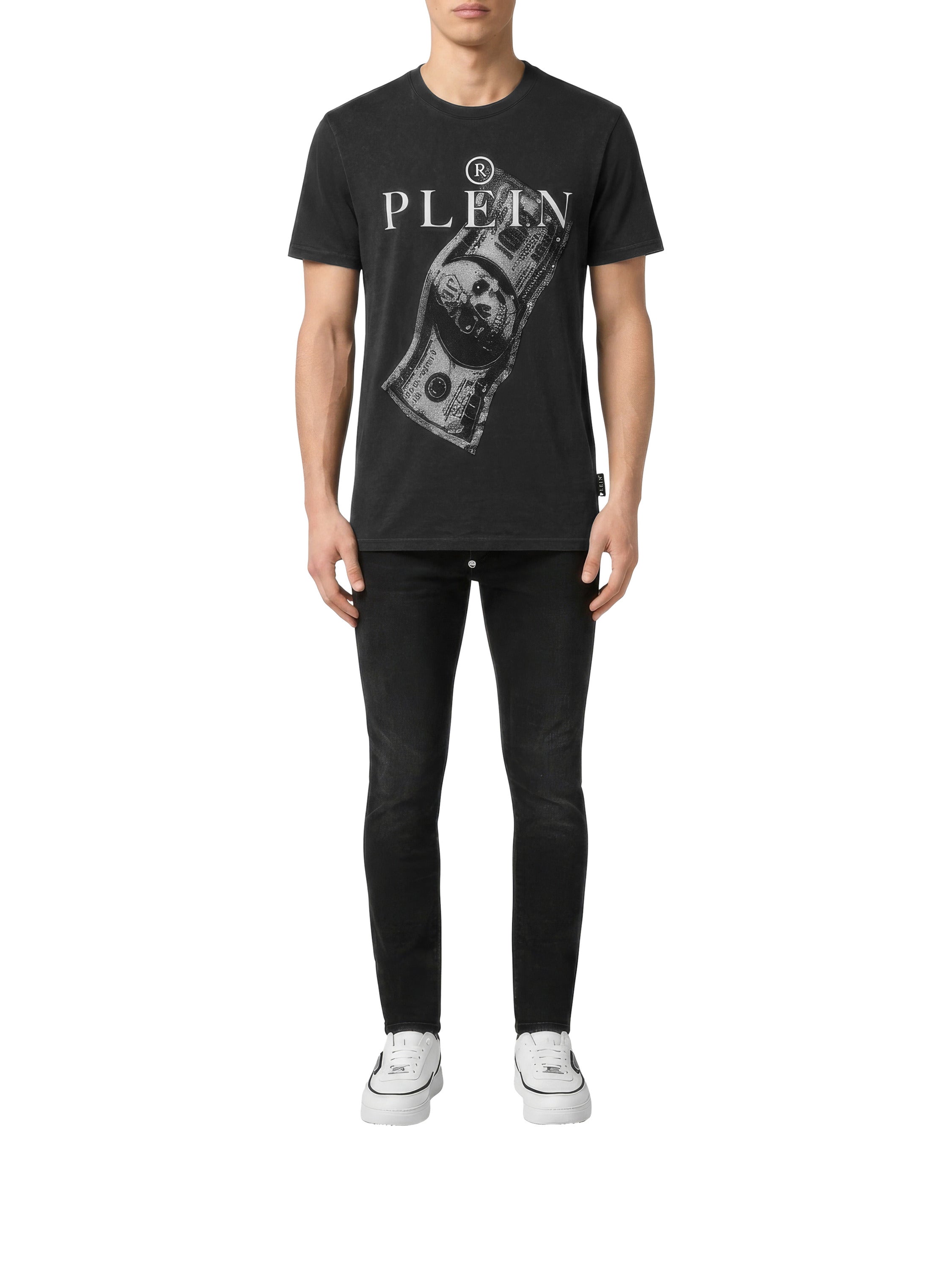 Jersey T-Shirt Skull Strass