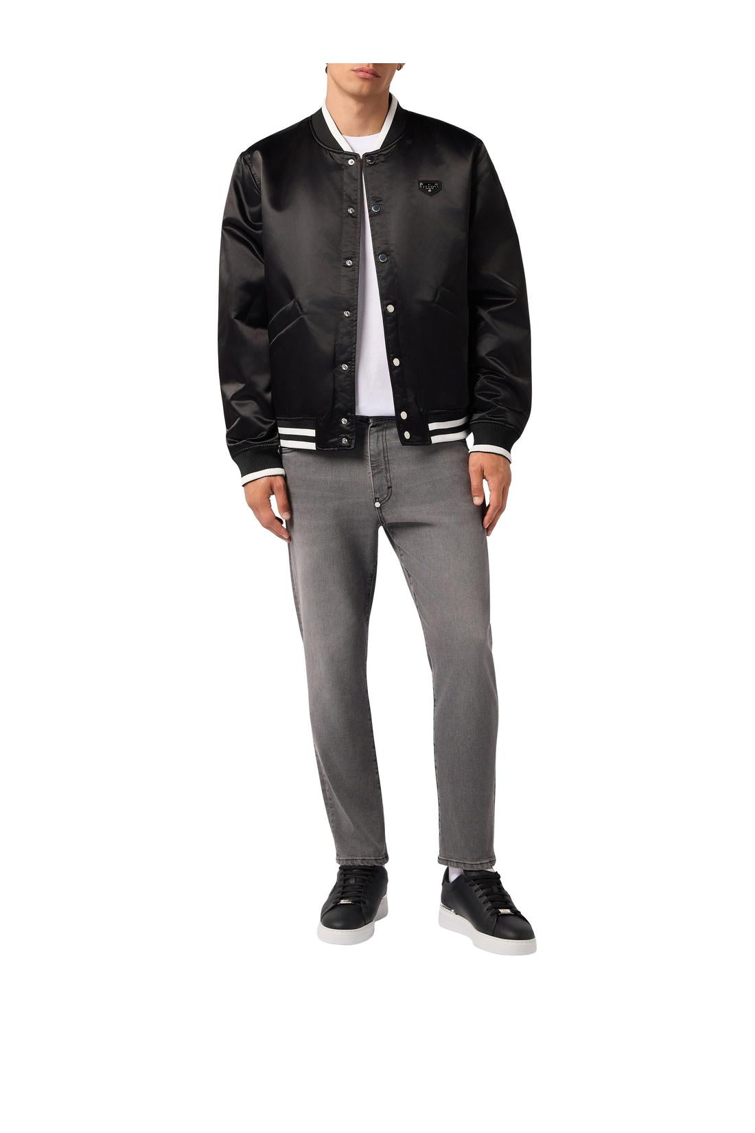 Philipp Plein Satin College Bomber Plein Logo, Jacken & Mäntel