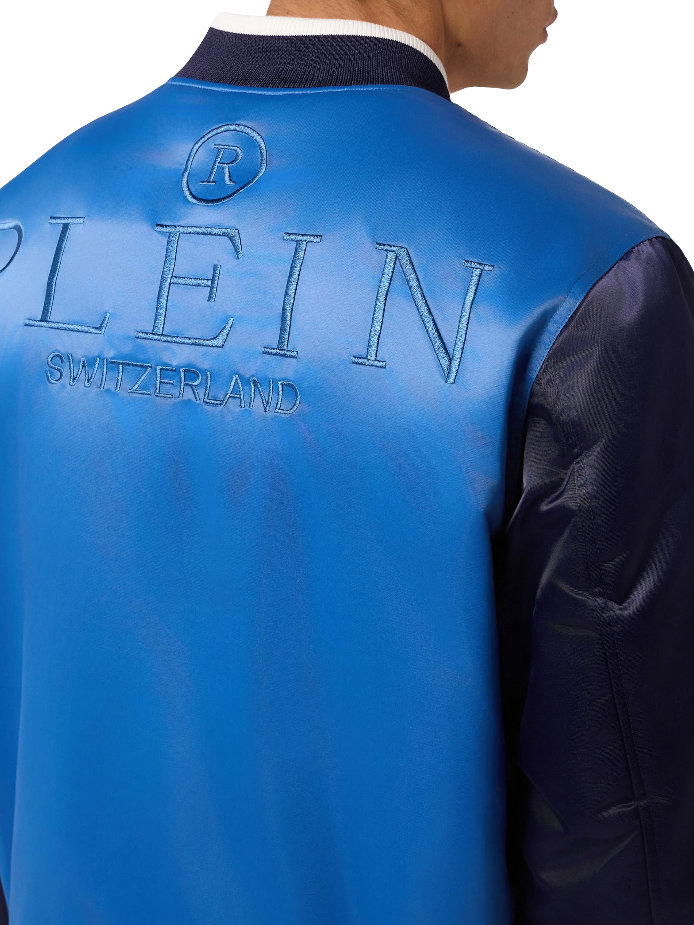 Satin College Bomber Plein Logo