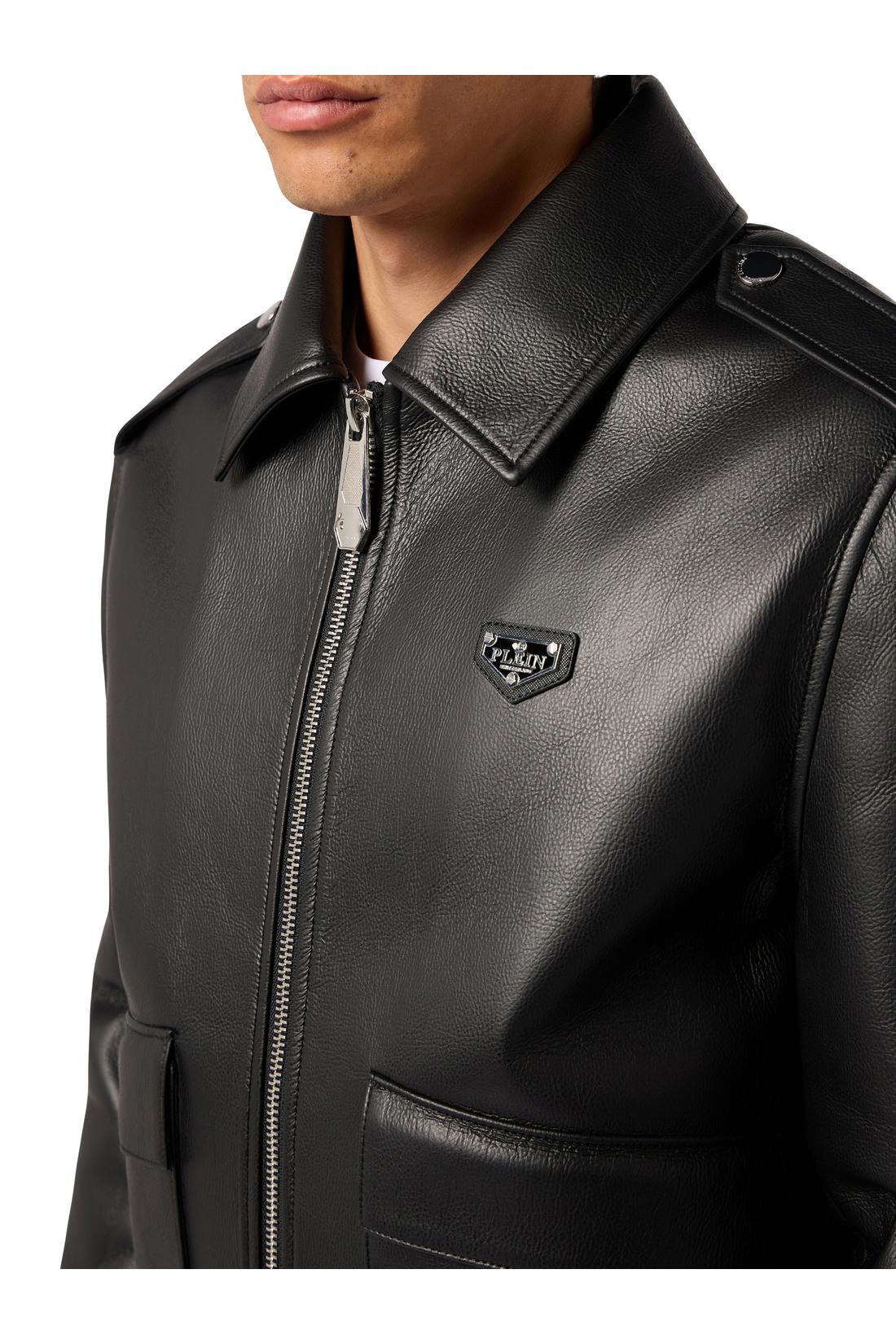 Philipp Plein Eco Leather Aviator Jacket, Jacken & Mäntel