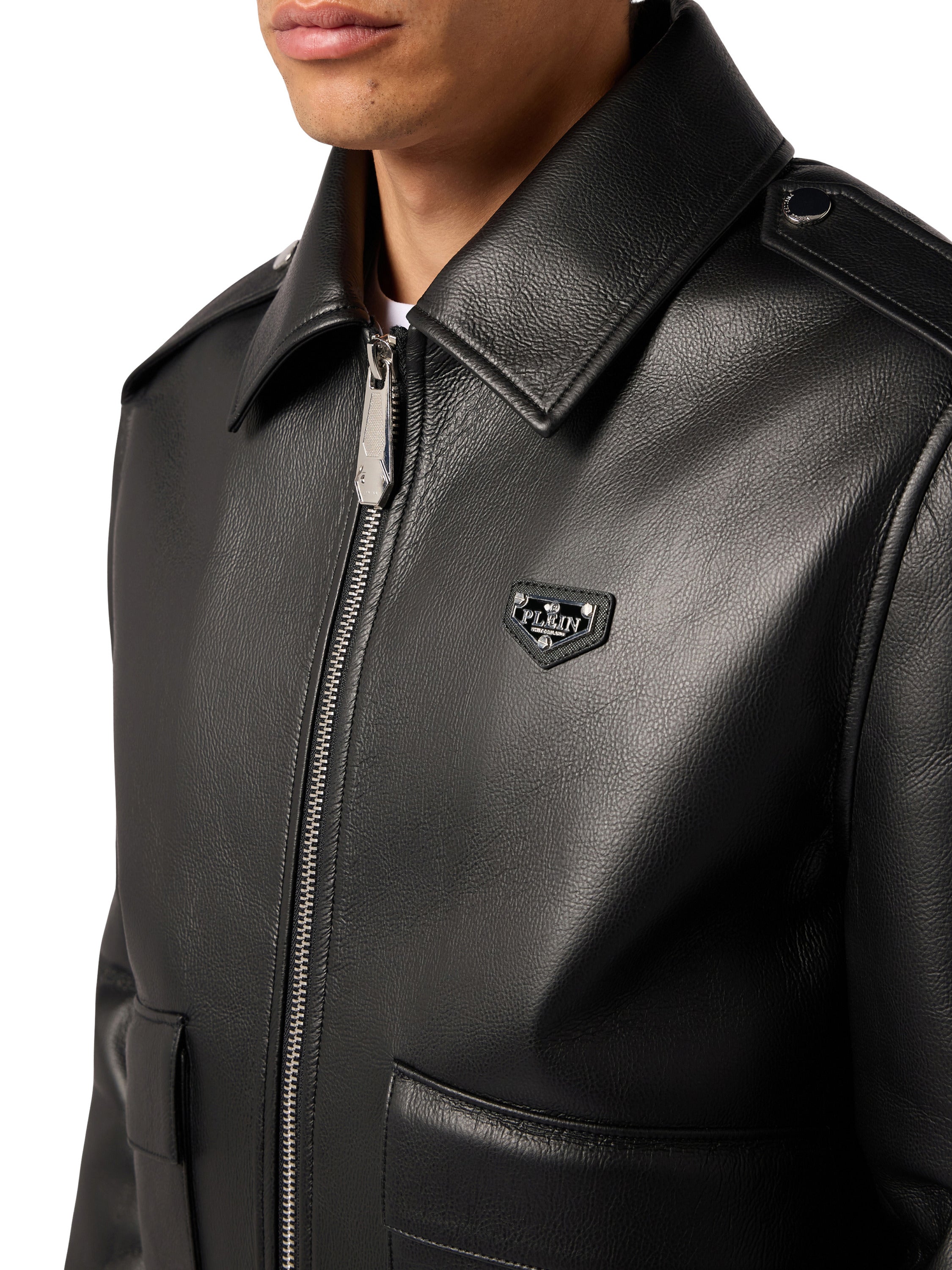 Eco Leather Aviator Jacket