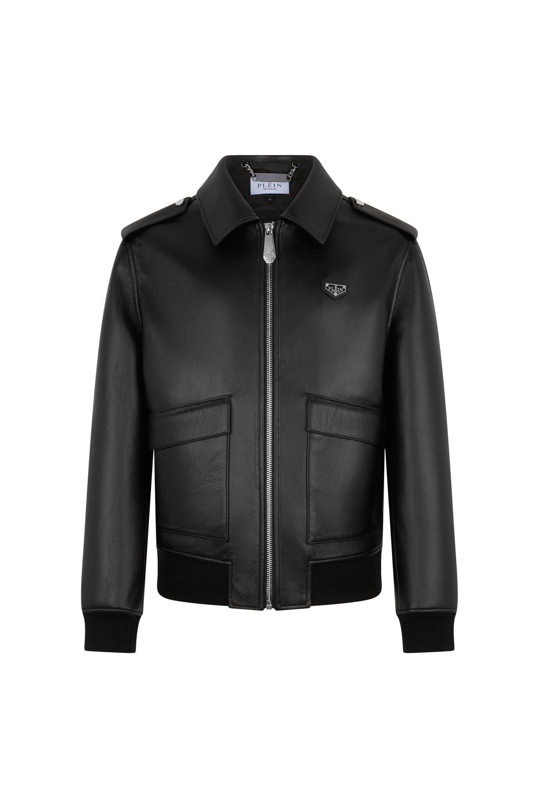Philipp Plein Eco Leather Aviator Jacket, Jacken & Mäntel