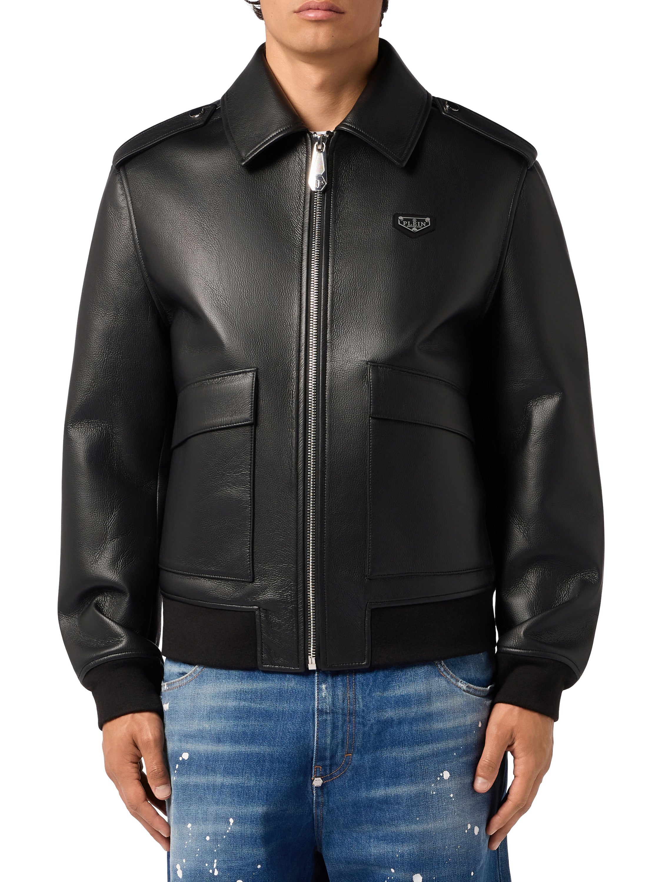 Eco Leather Aviator Jacket
