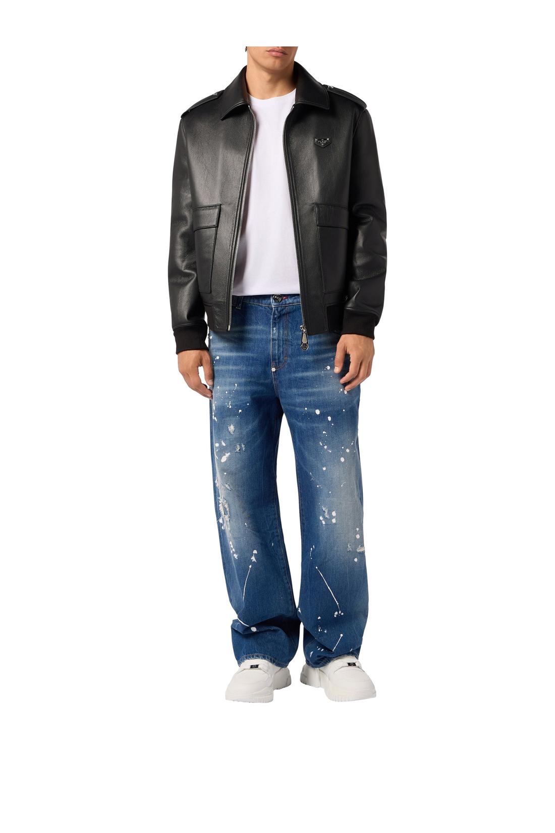 Philipp Plein Eco Leather Aviator Jacket, Jacken & Mäntel