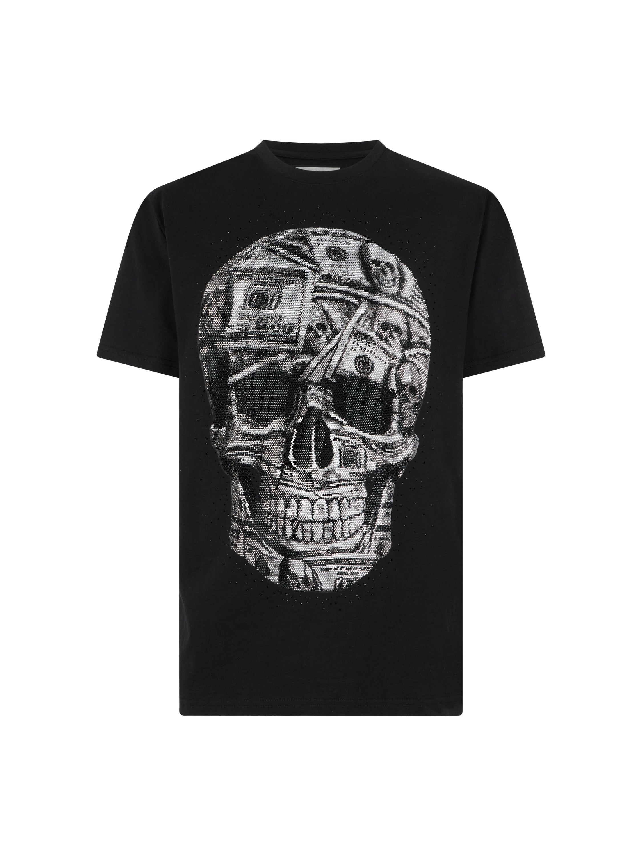 Jersey Round Neck T-Shirt SS Skull Dollar Stones