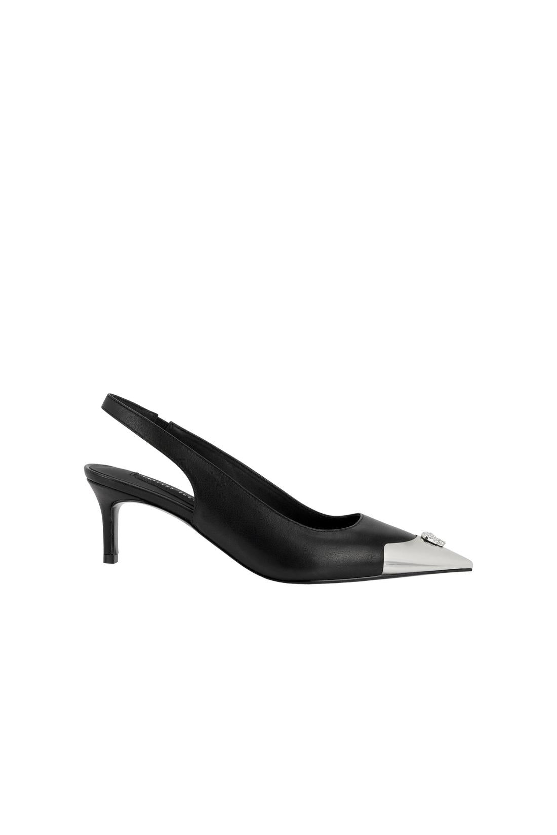 Philipp Plein Leather Slingback Shoes Skull Toe, Schuhe