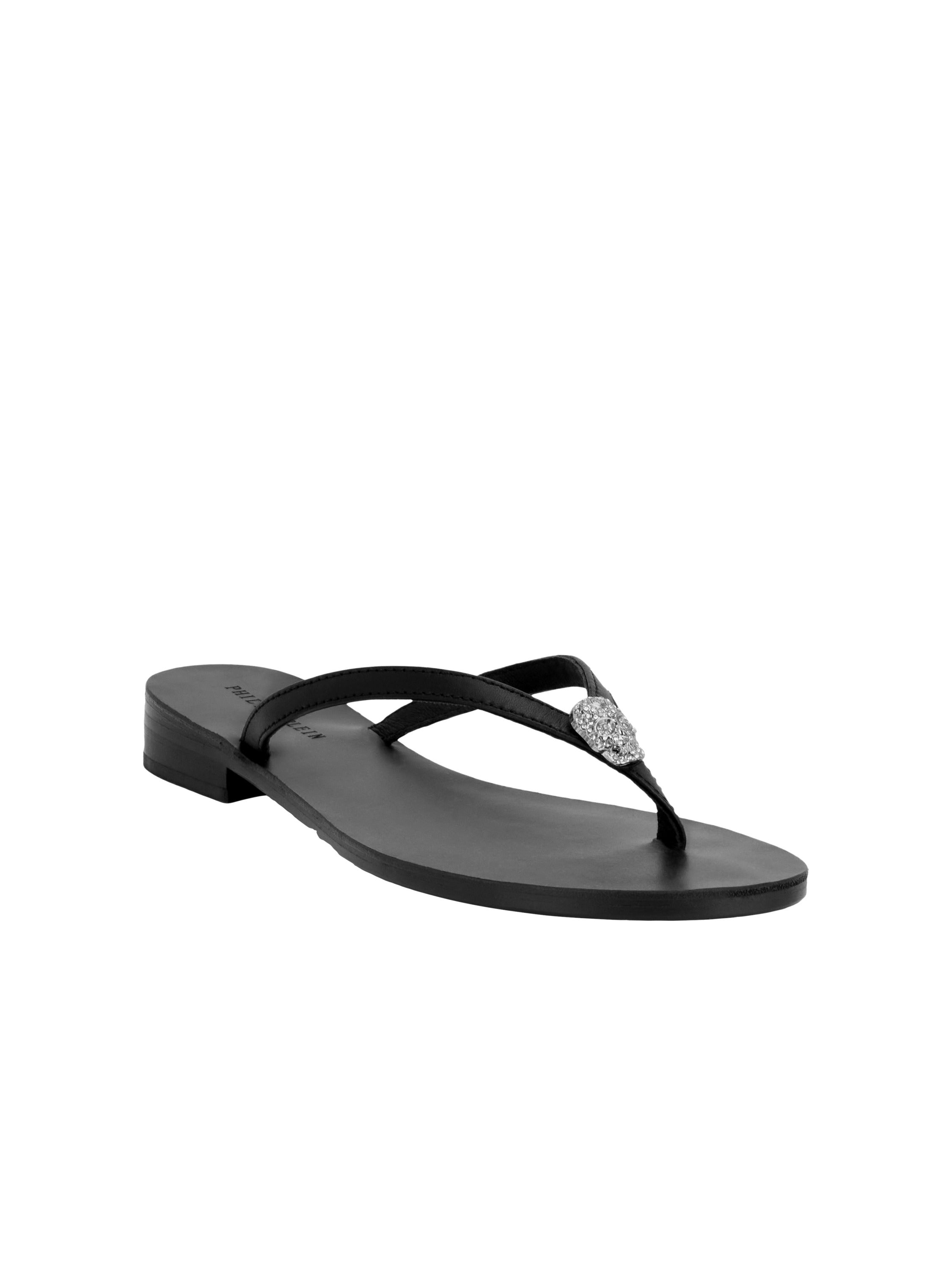 Nappa Flip Flop Sandals Crystal Skull