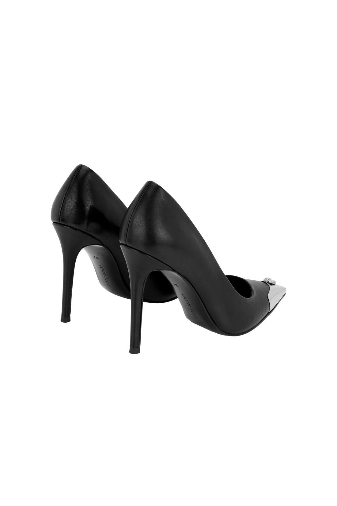 Philipp Plein Nappa Decollete Hi-Heels Pump H105 Skull Toe, Pumps