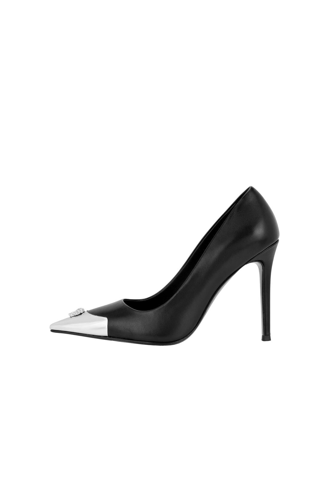 Philipp Plein Nappa Decollete Hi-Heels Pump H105 Skull Toe, Pumps