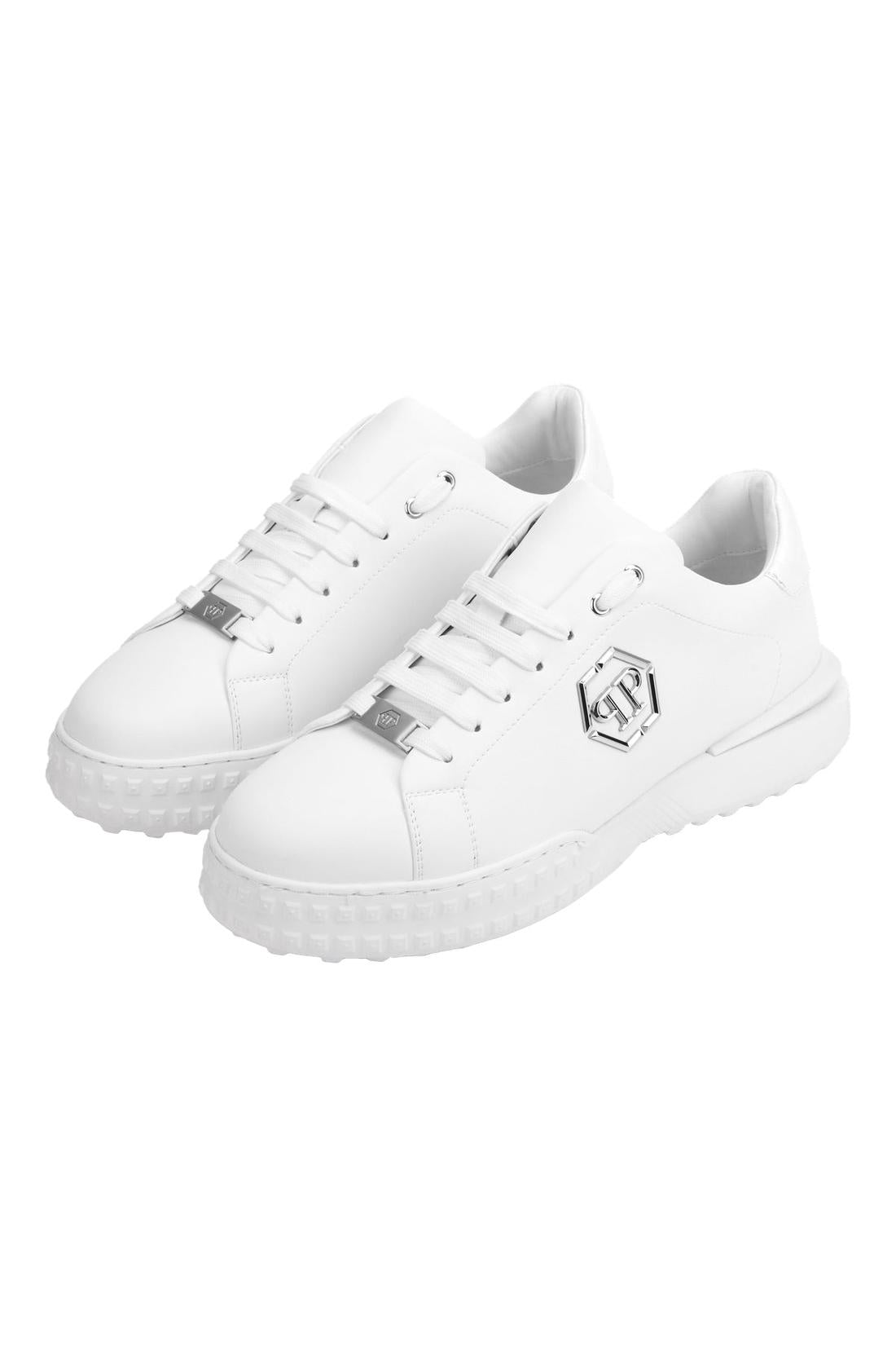 Philipp Plein Nappa Leather Low-Top Sneakers Hexagon, Schuhe