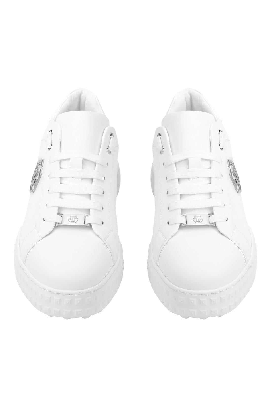 Philipp Plein Nappa Leather Low-Top Sneakers Hexagon, Schuhe