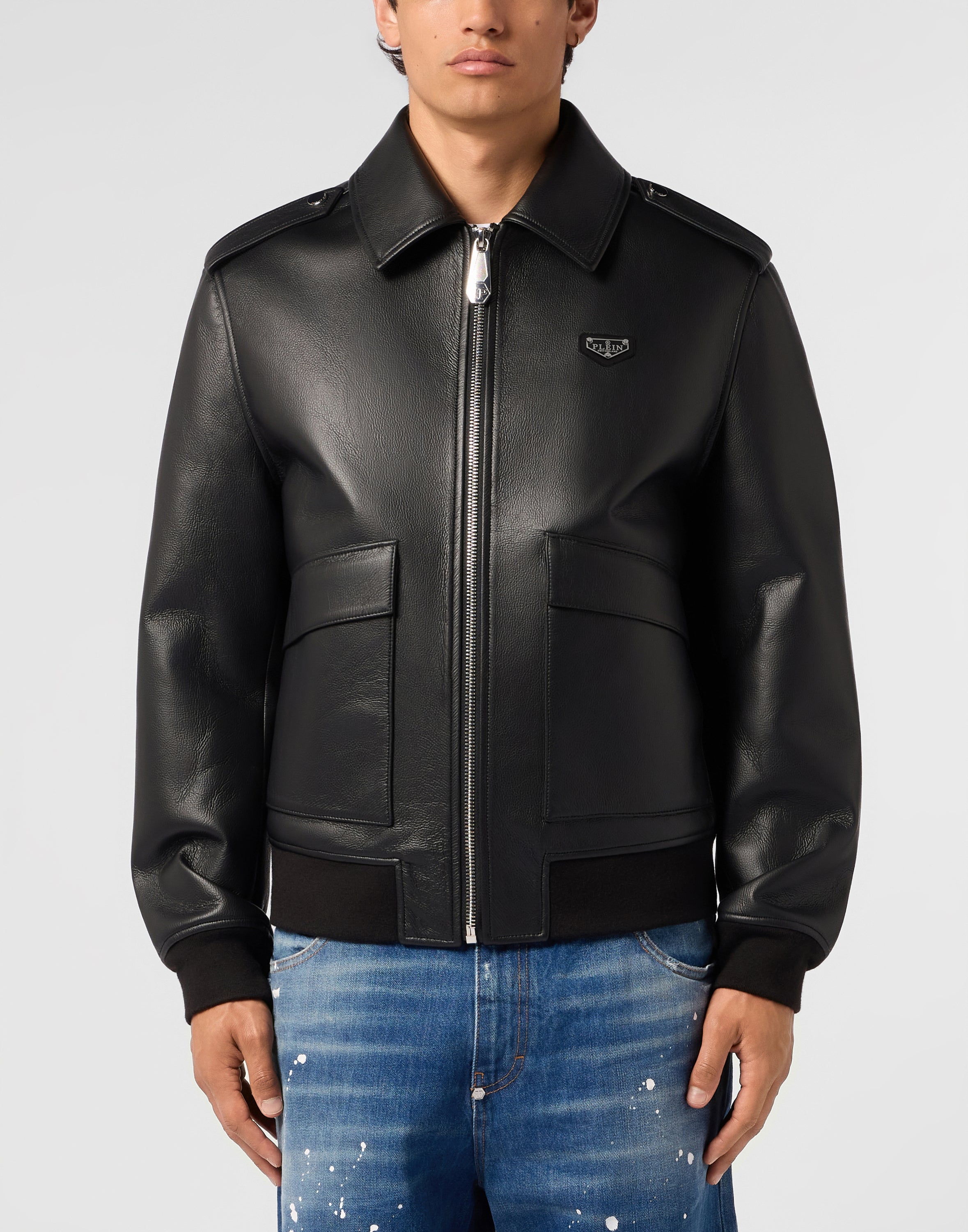 Eco Leather Aviator Jacket