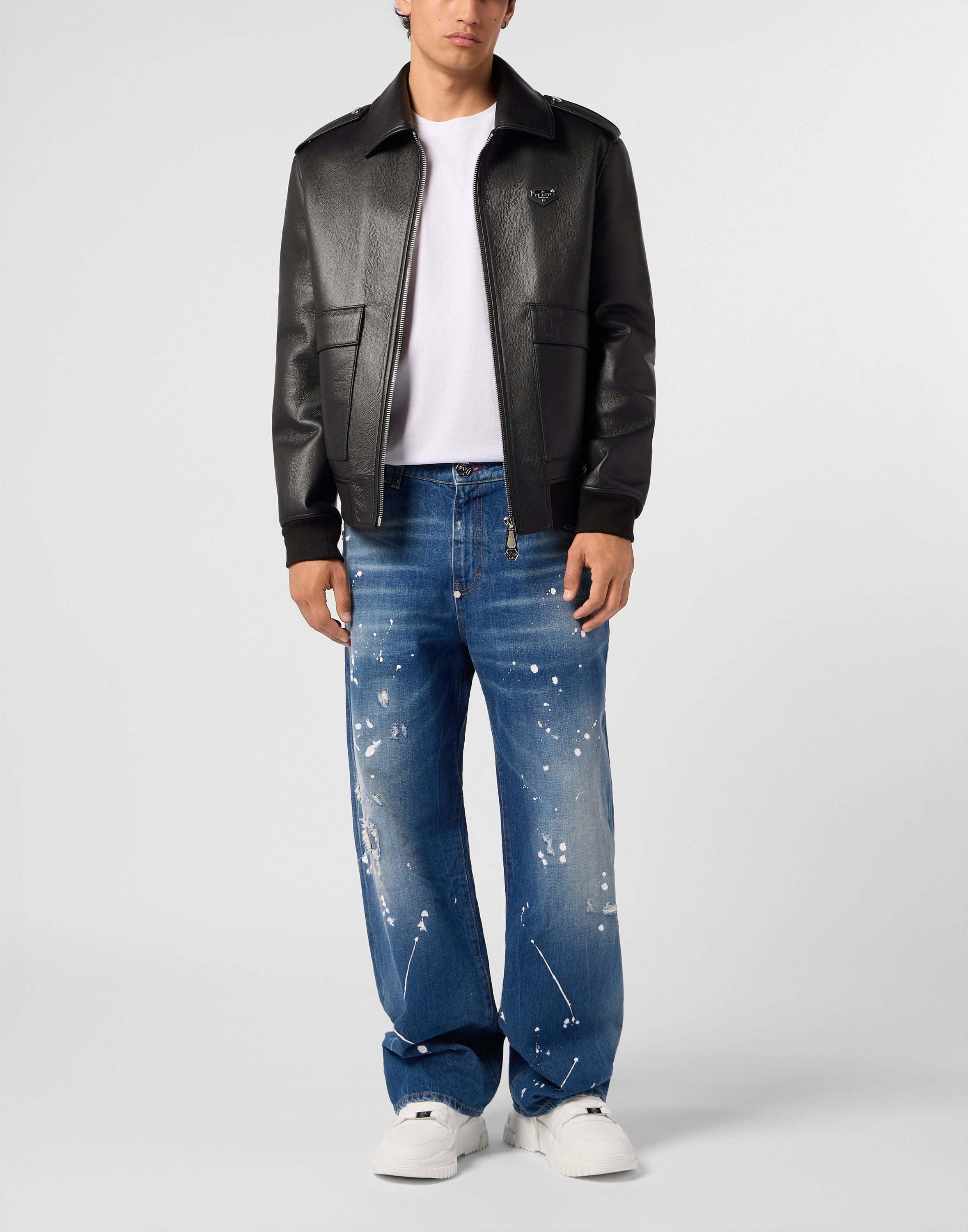 Eco Leather Aviator Jacket