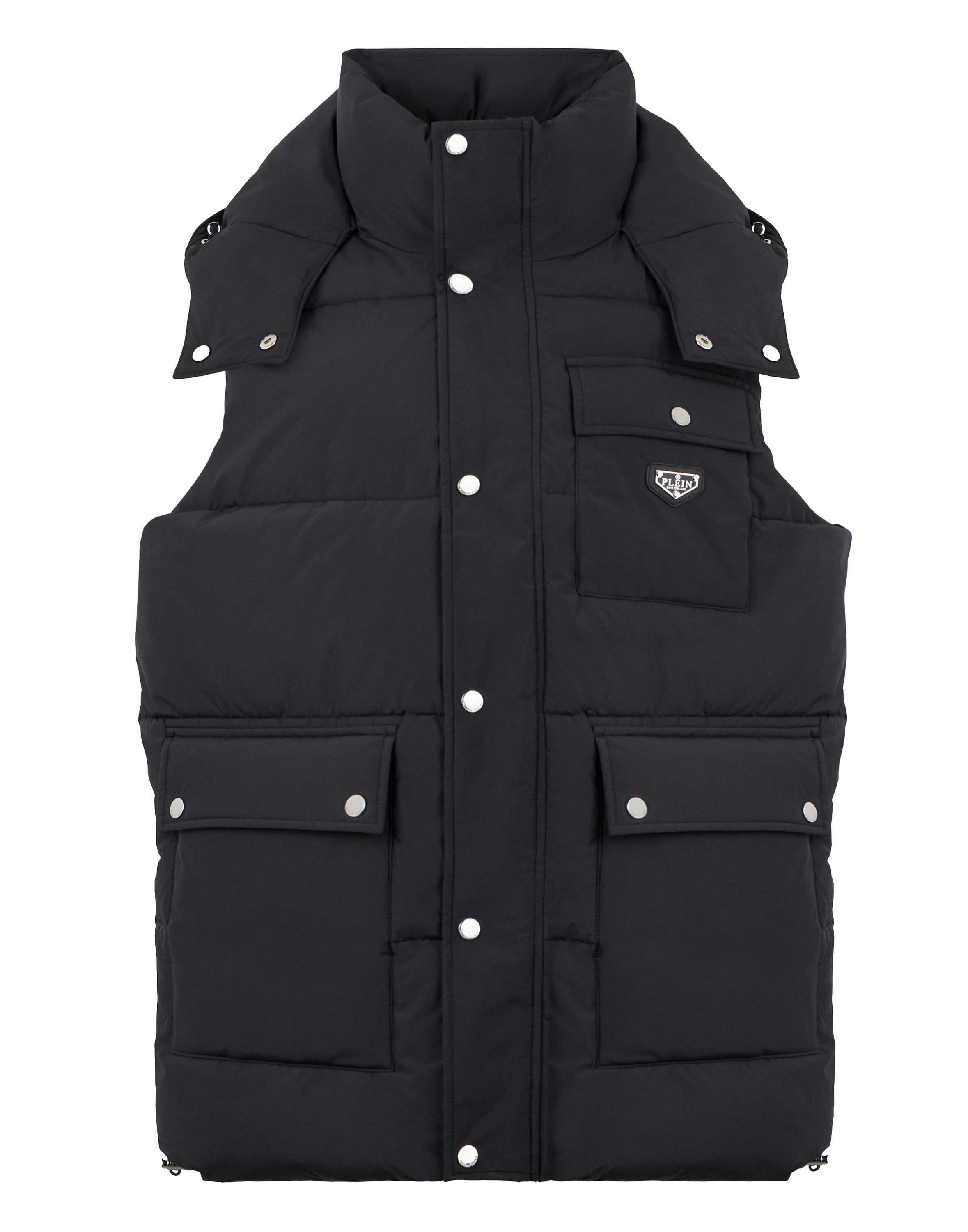 Nylon Puffer Vest Gothic Plein