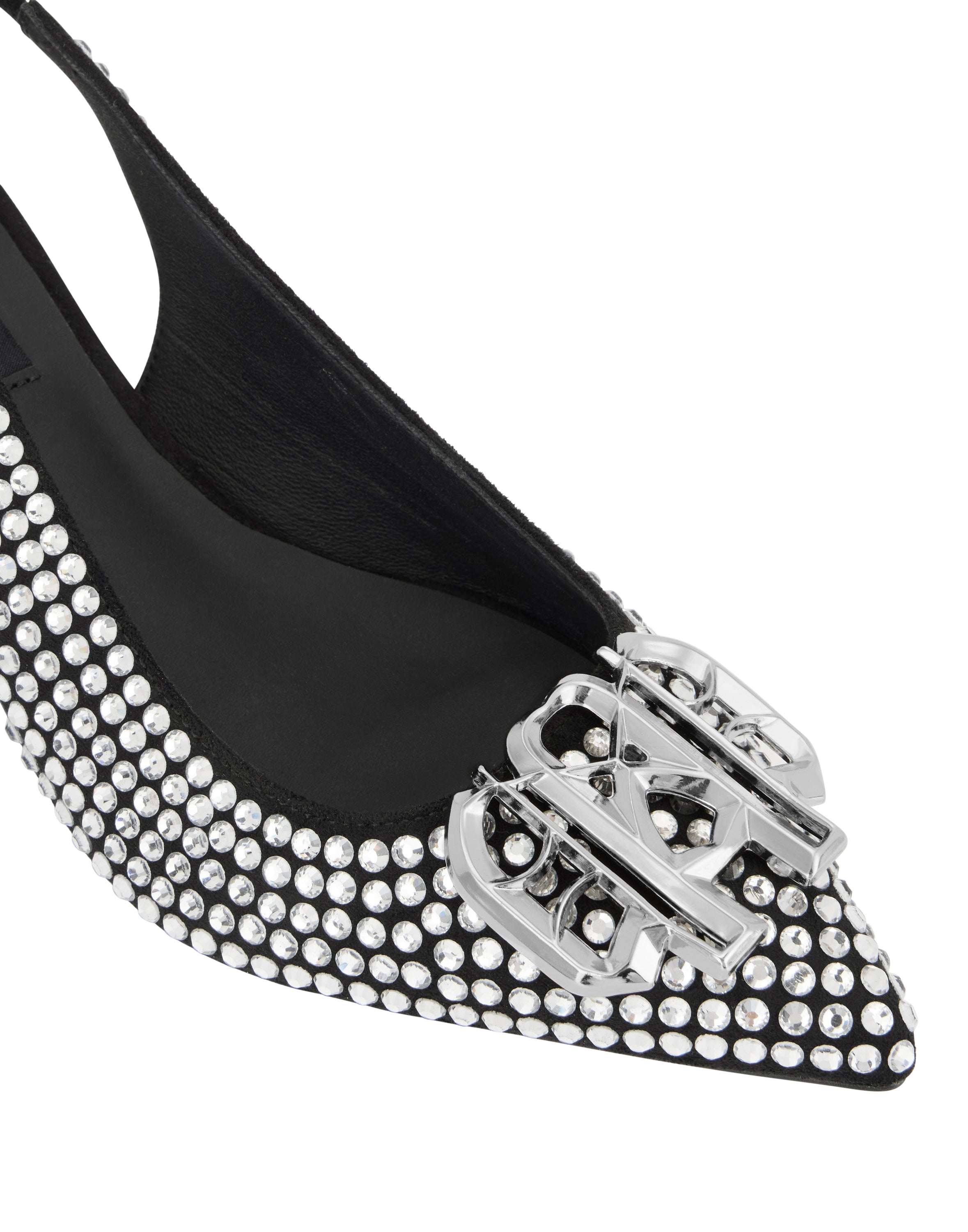 Suede Strass Slingback Shoes H55 Gothic