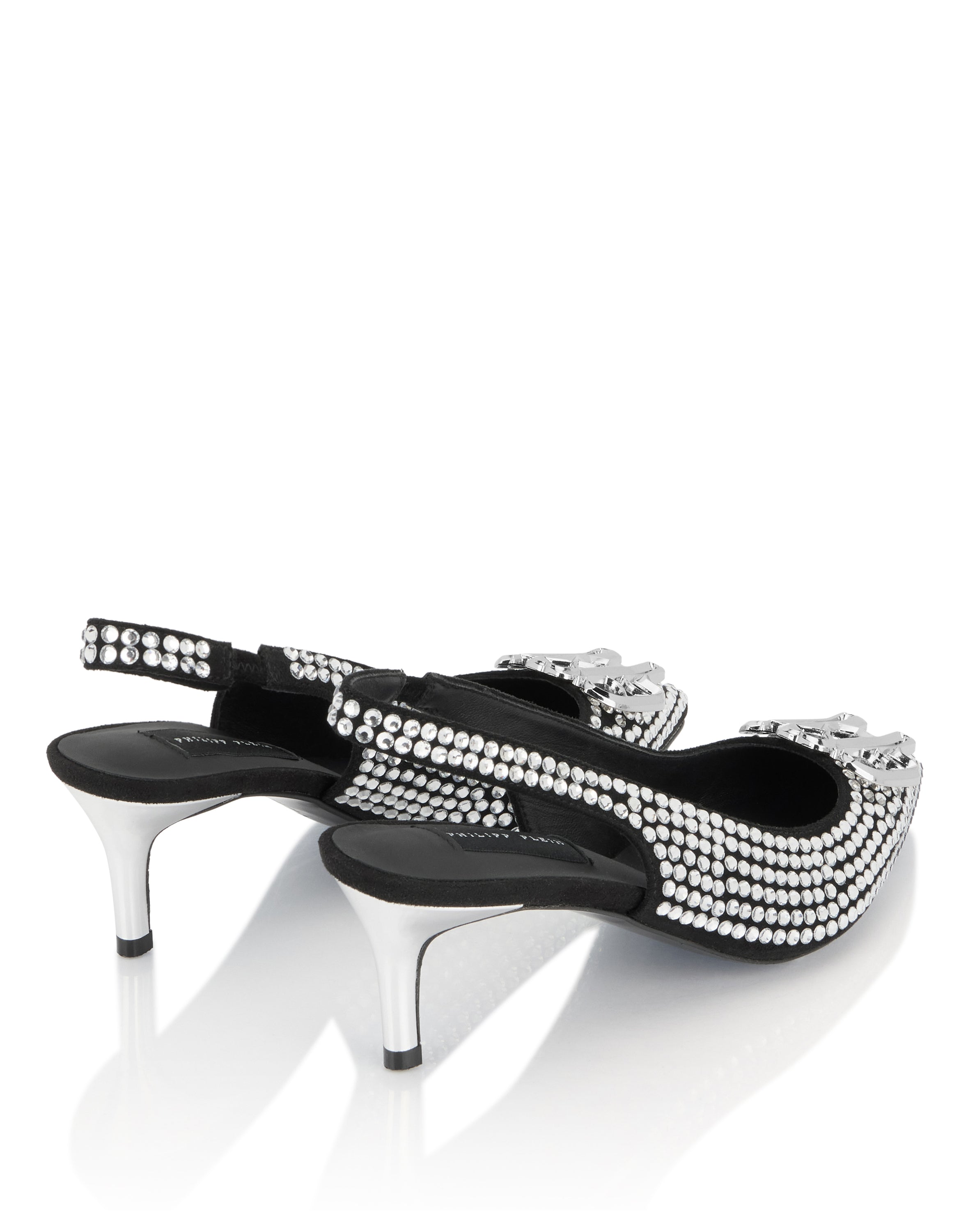 Suede Strass Slingback Shoes H55 Gothic