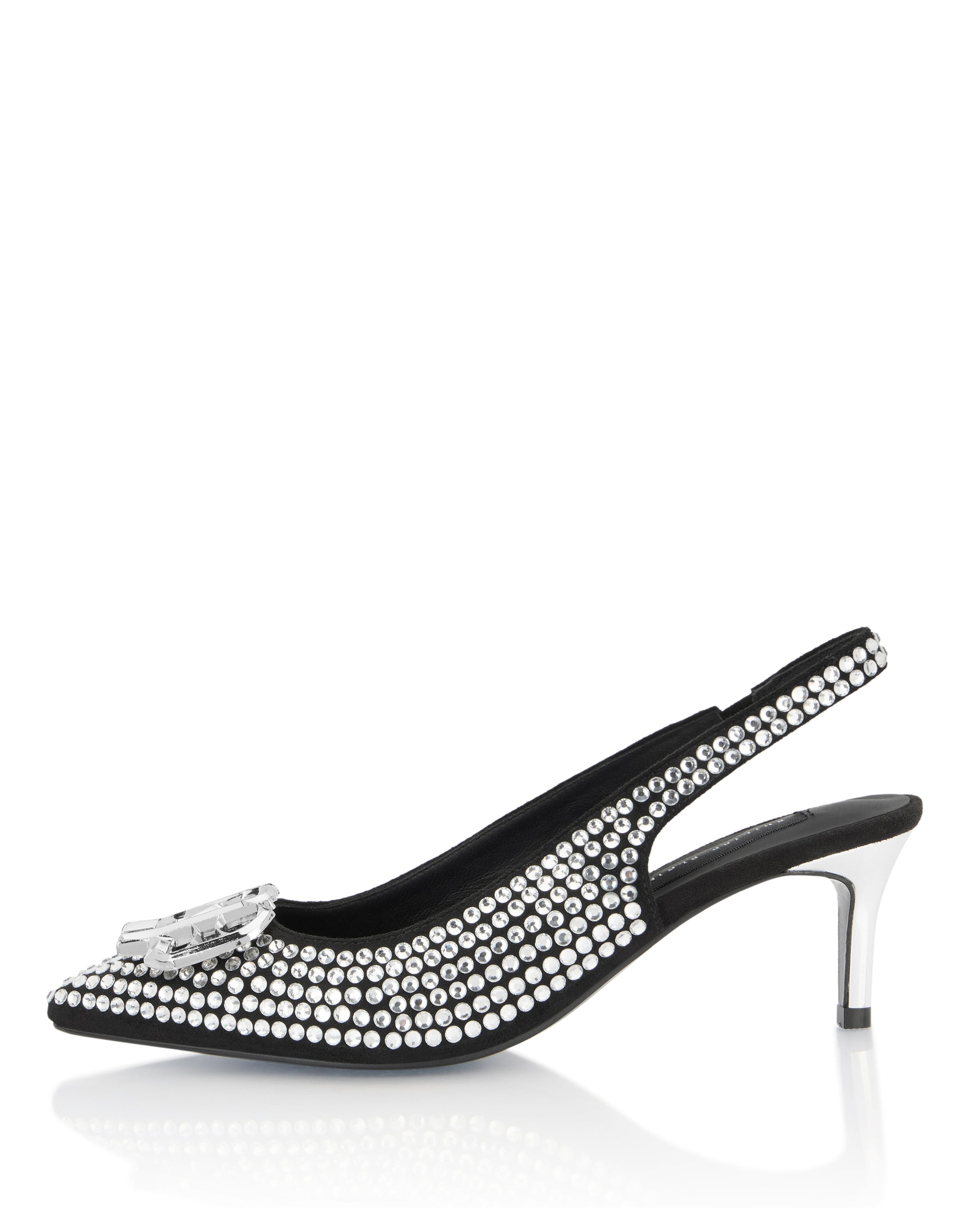 Suede Strass Slingback Shoes H55 Gothic