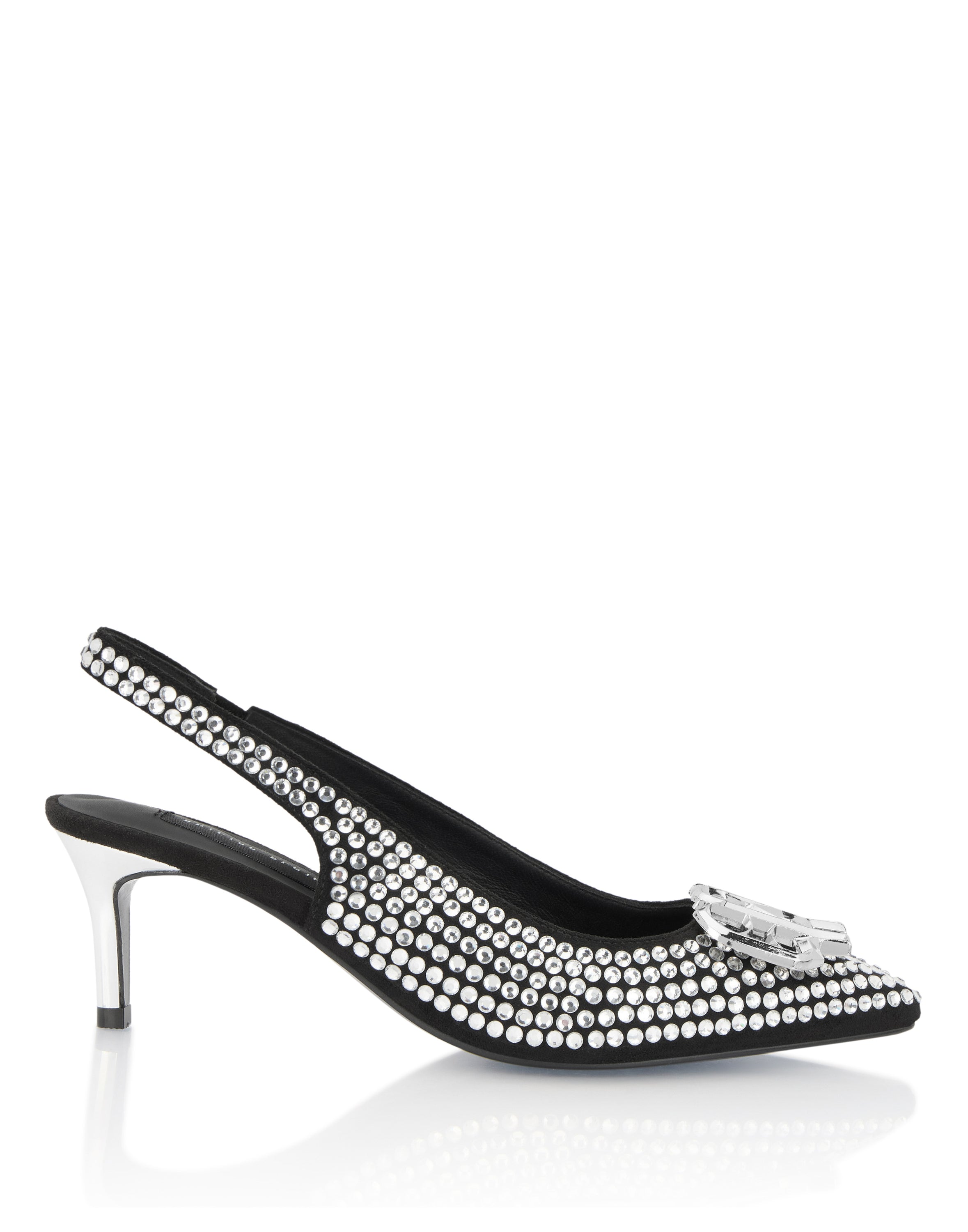 Suede Strass Slingback Shoes H55 Gothic