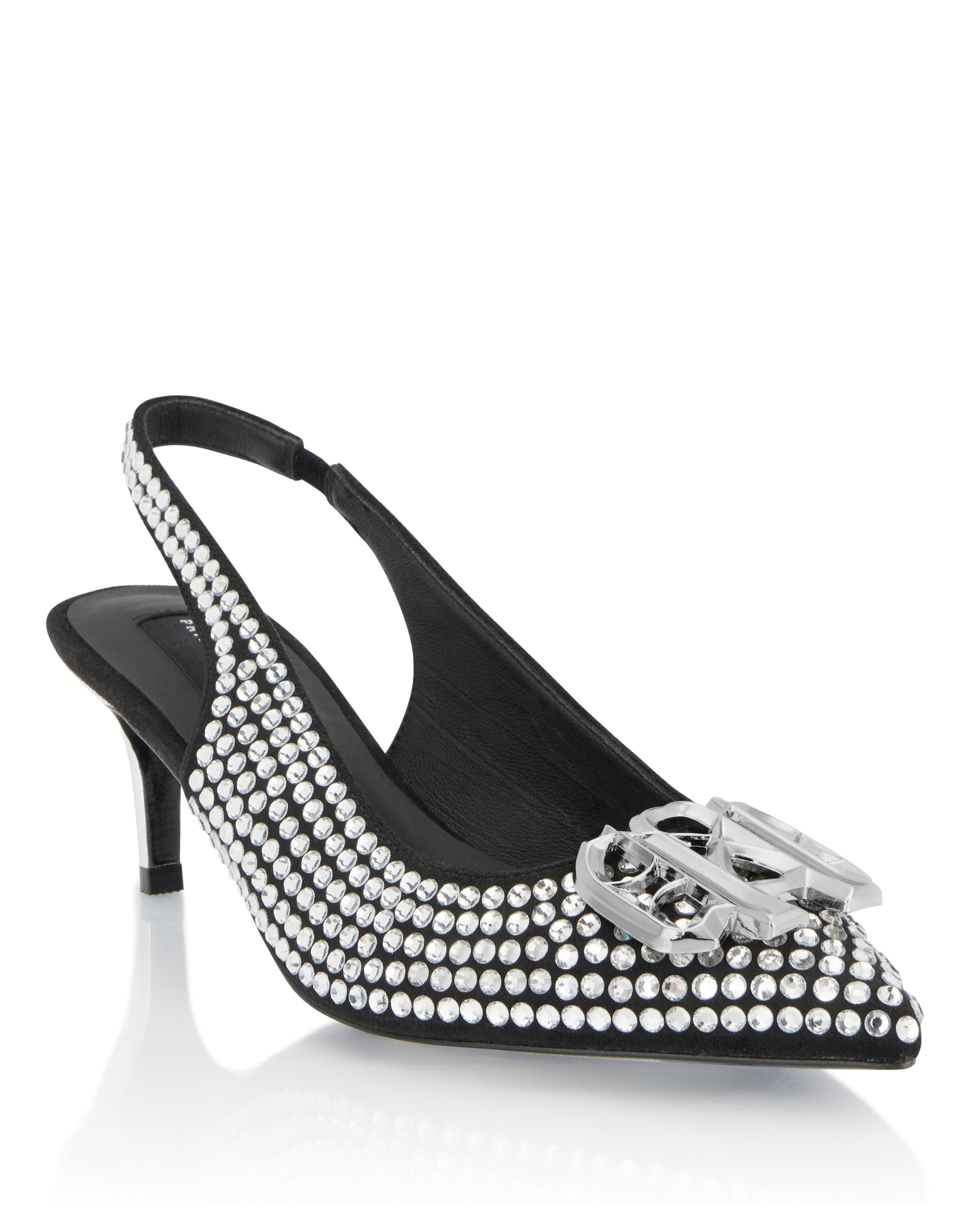 Suede Strass Slingback Shoes H55 Gothic
