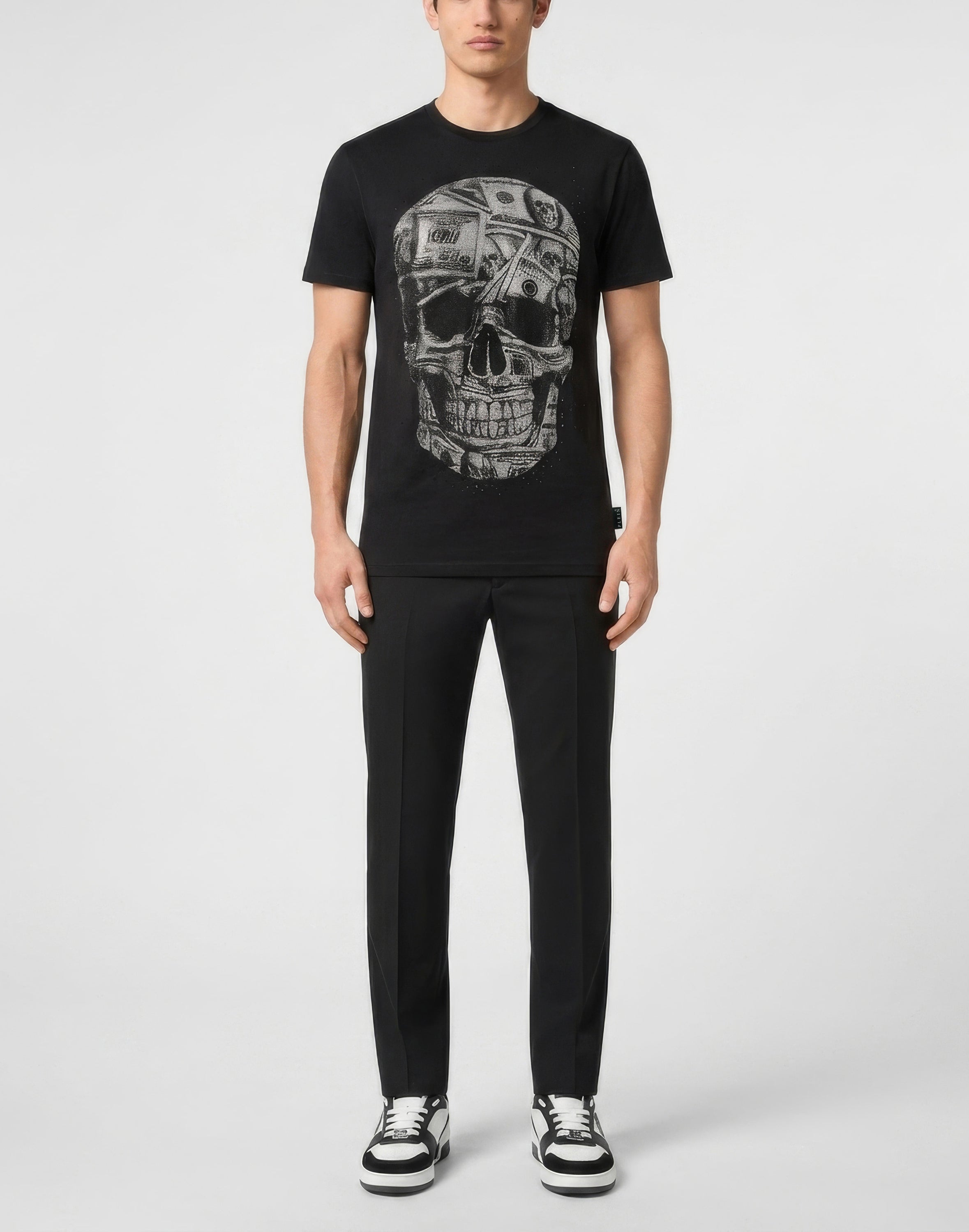 Jersey Round Neck T-Shirt SS Skull Dollar Stones