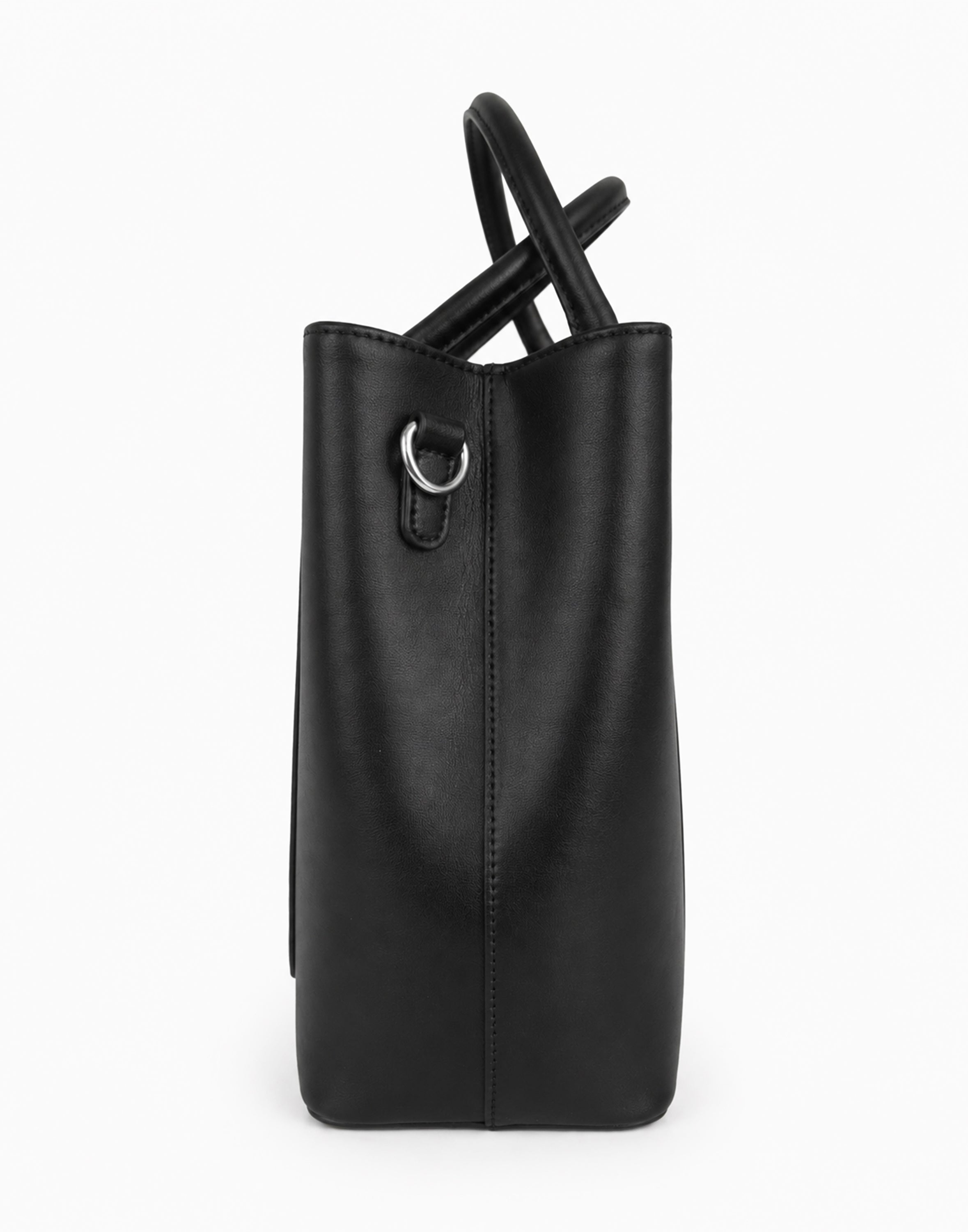 Leather Medium Handle Bag Skull Strass