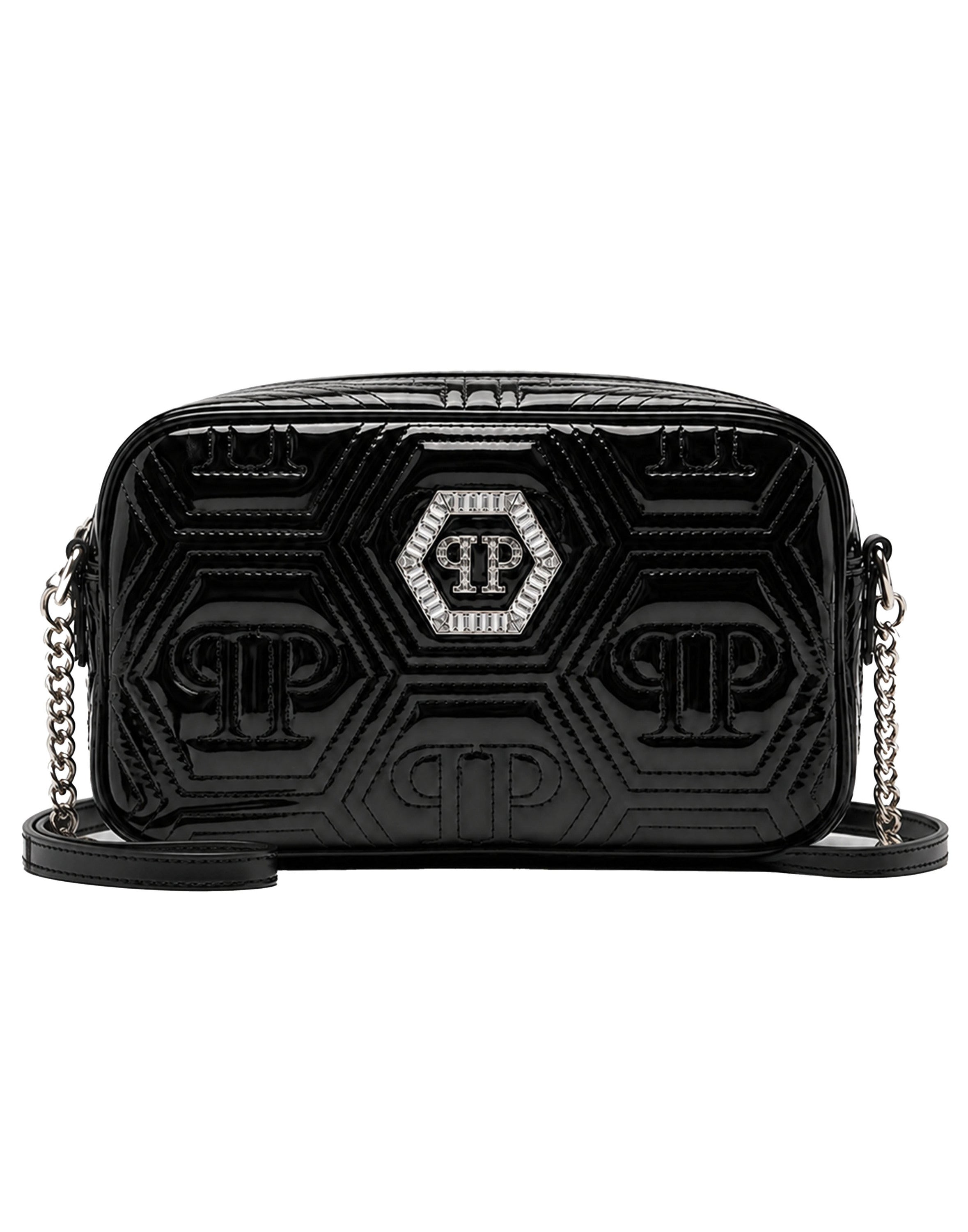 Leather Small Shoulder Bag Hexagon Matelasse