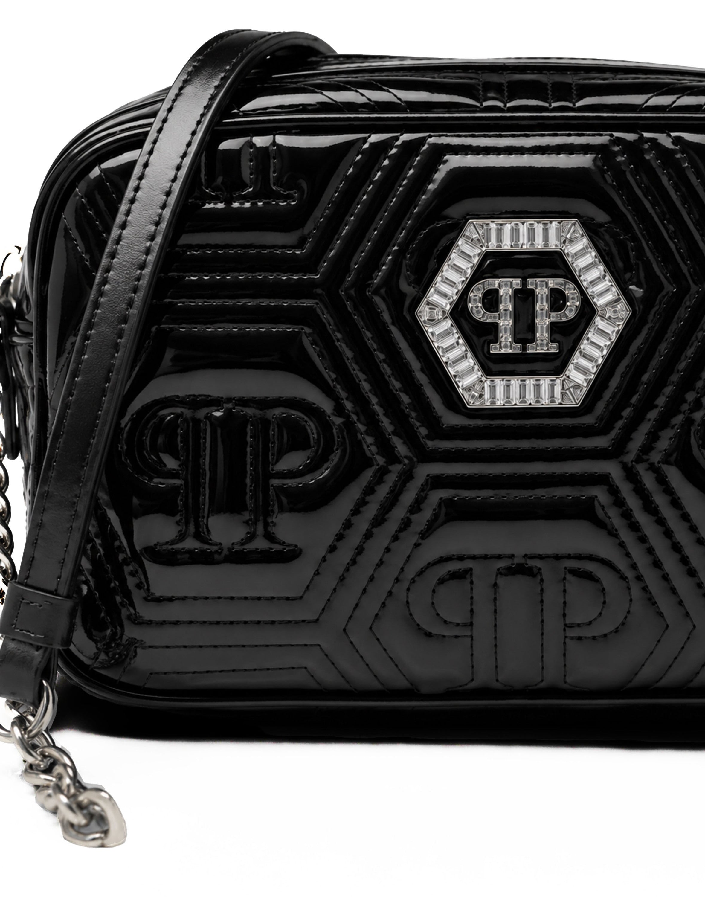 Leather Small Shoulder Bag Hexagon Matelasse