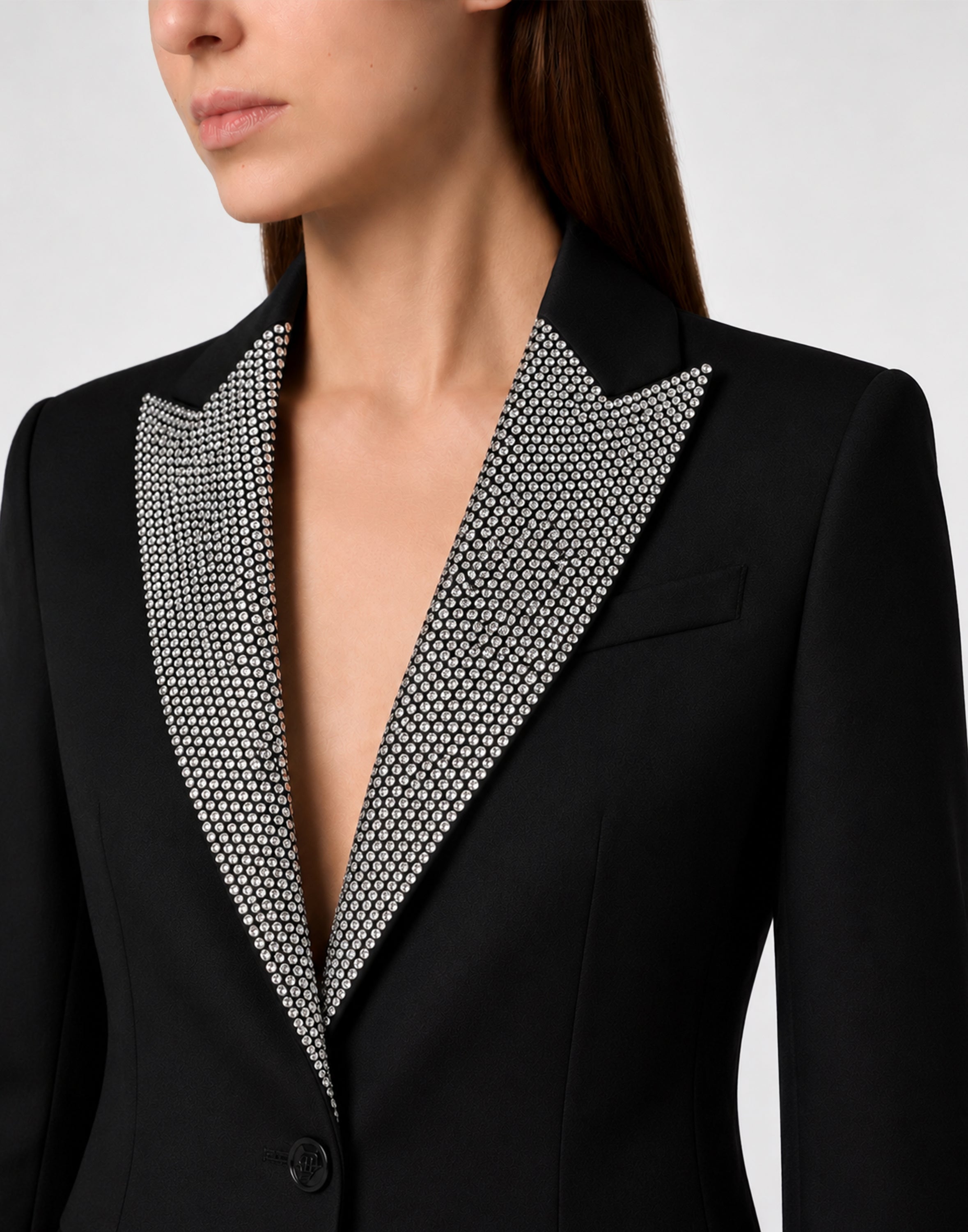 Single Breasted Fit Blazer Crystal Strass