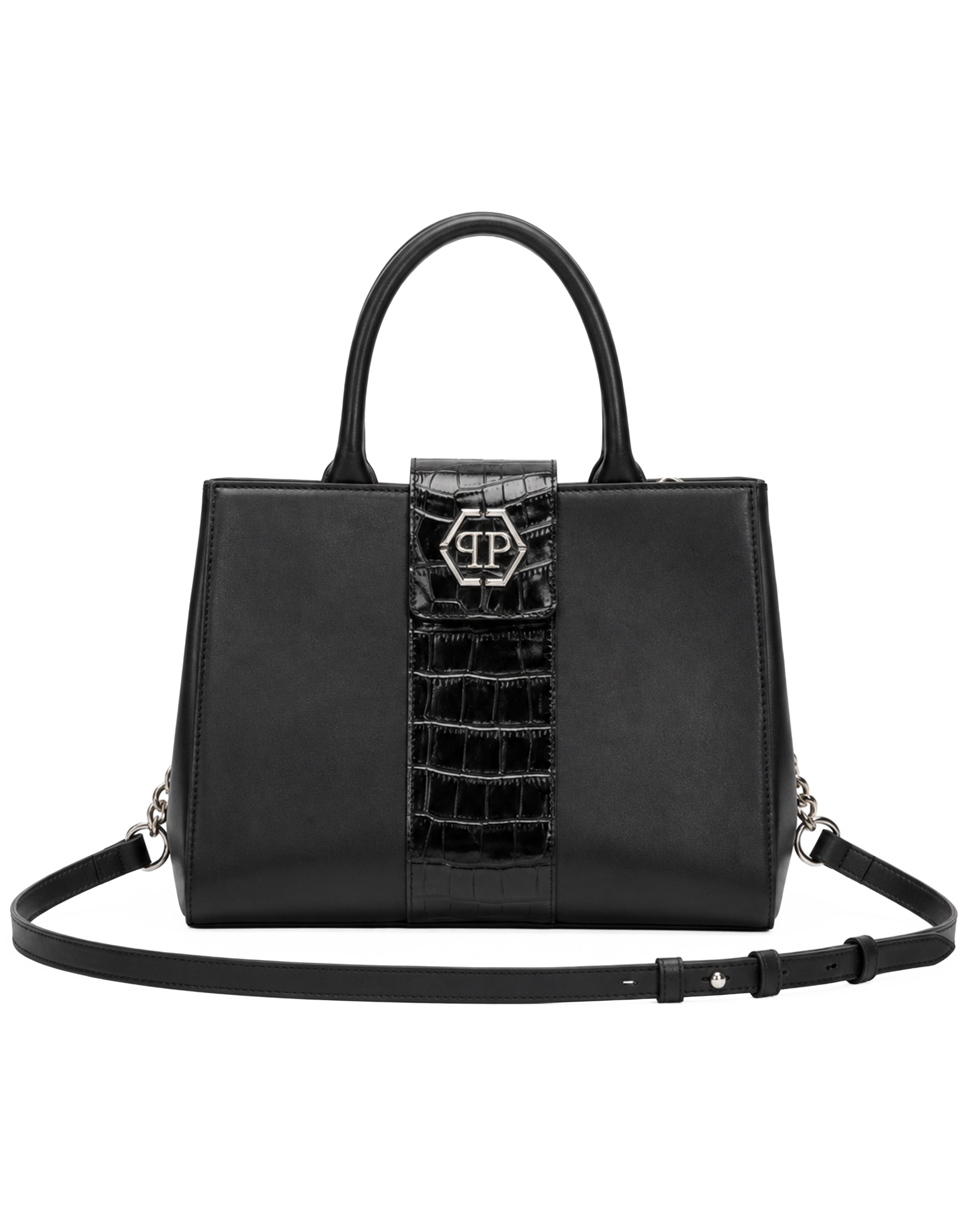 Nappa Handle Bag Hexagon Strass Cocco Cut