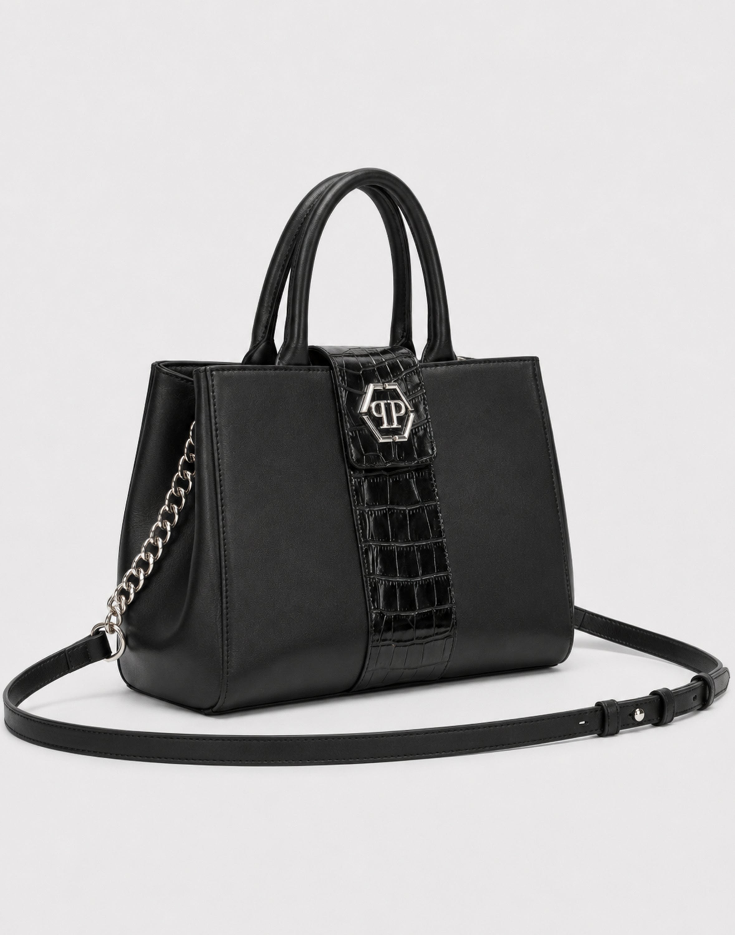 Nappa Handle Bag Hexagon Strass Cocco Cut
